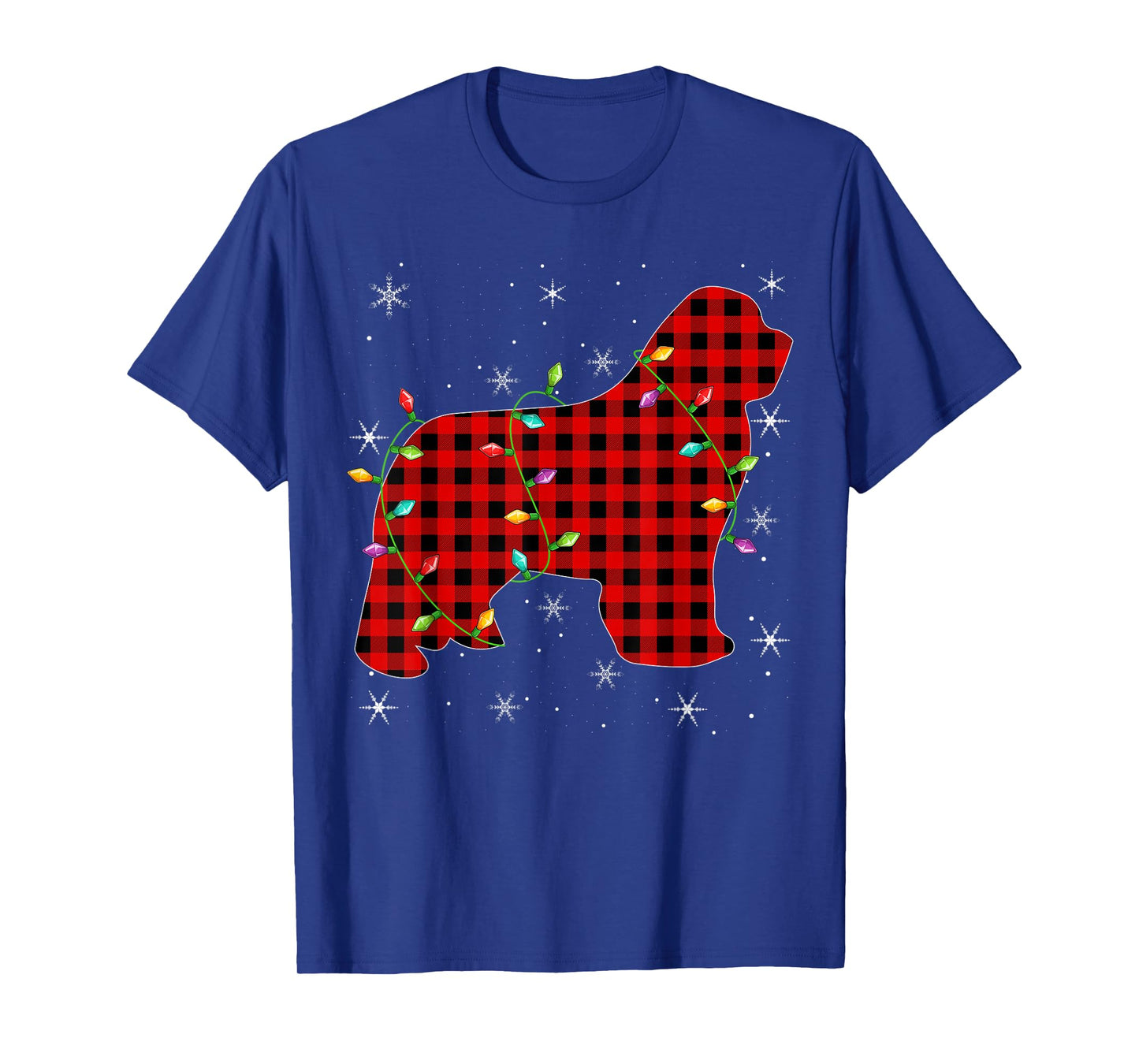 Buffalo Plaid Matching Newfoundland Dog Christmas Pajama Men Women Kids T-Shirt