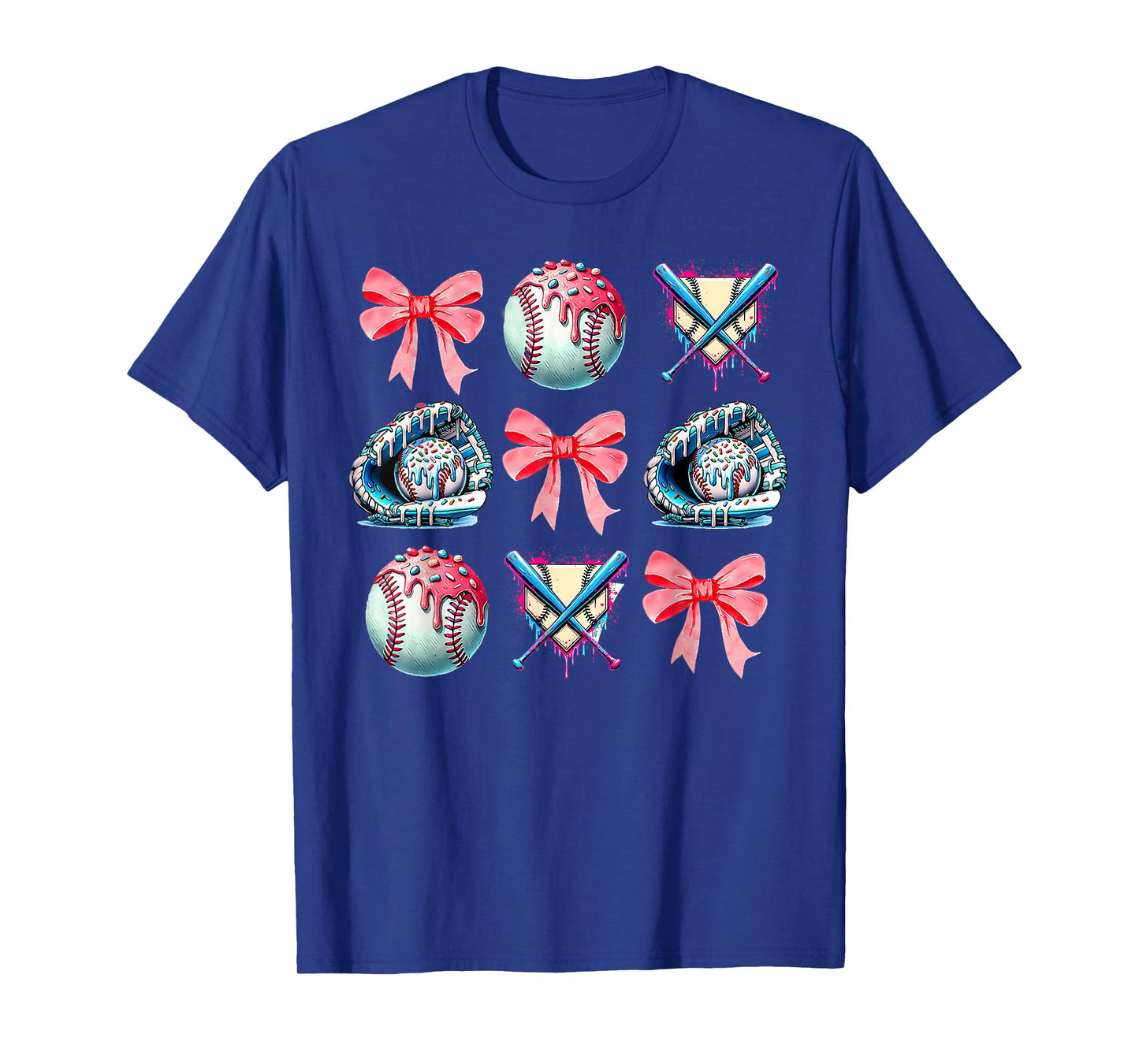 Baseball Home Plate Gloves Ice Cream Bow Youth Boys T-Shirt