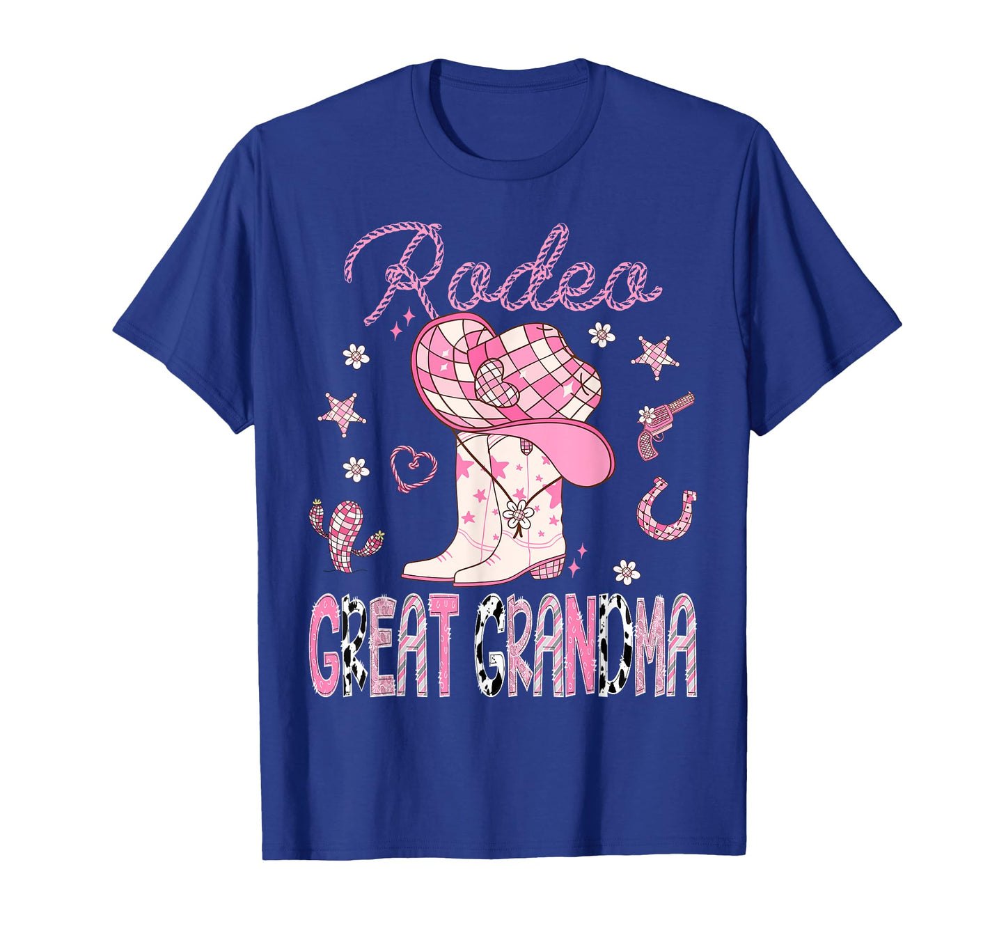 Rodeo Great Grandma Pink Boots Disco CowGirl Birthday T-Shirt