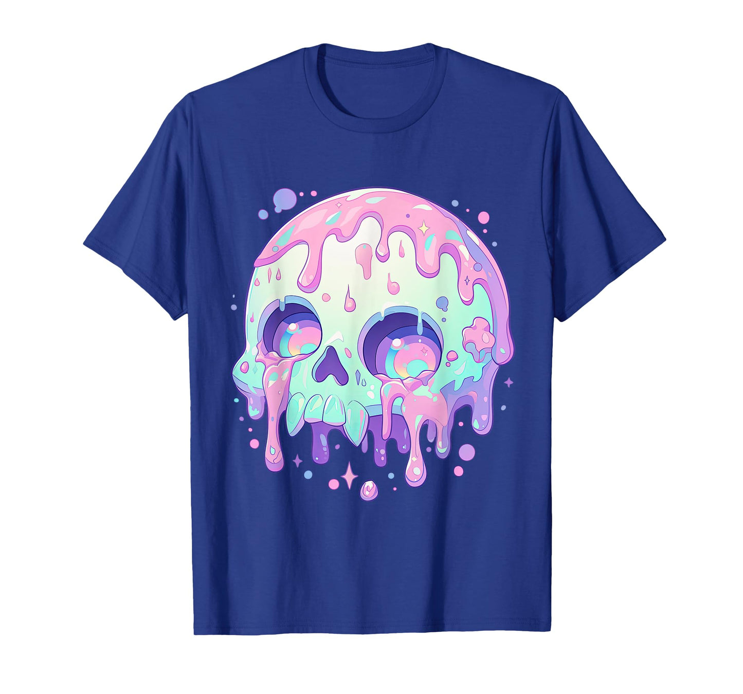 Kawaii Pastel Goth Creepy Cute Melty Colorful Skull T-Shirt