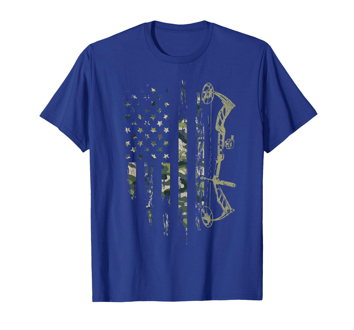 Camo American Flag Bowhunting Bow Archery Deer Hunting Gift T-Shirt