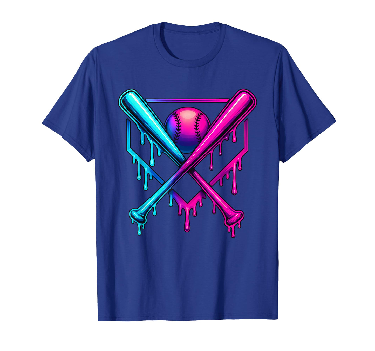 Baseball Drip for Boys Home Plate Ice Cream Drip Youth Sport T-Shirt