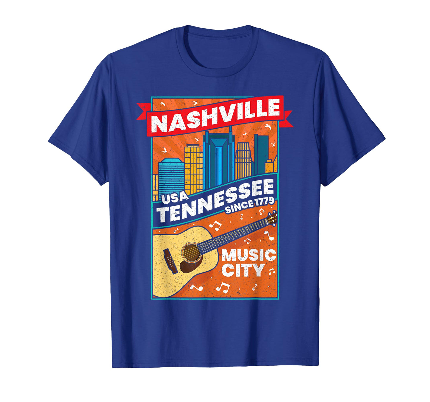 Nashville Tennessee USA Music City Guitar Musician Music T-Shirt