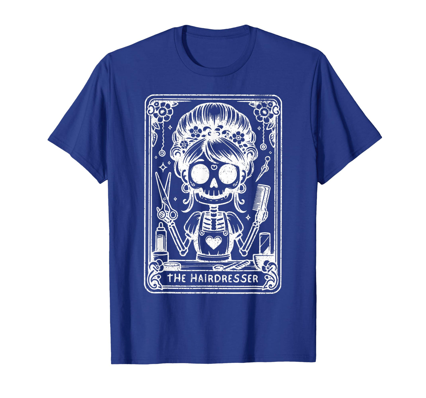The Hairstylist Tarot Card Hairdresser Skeleton Hair Stylist T-Shirt