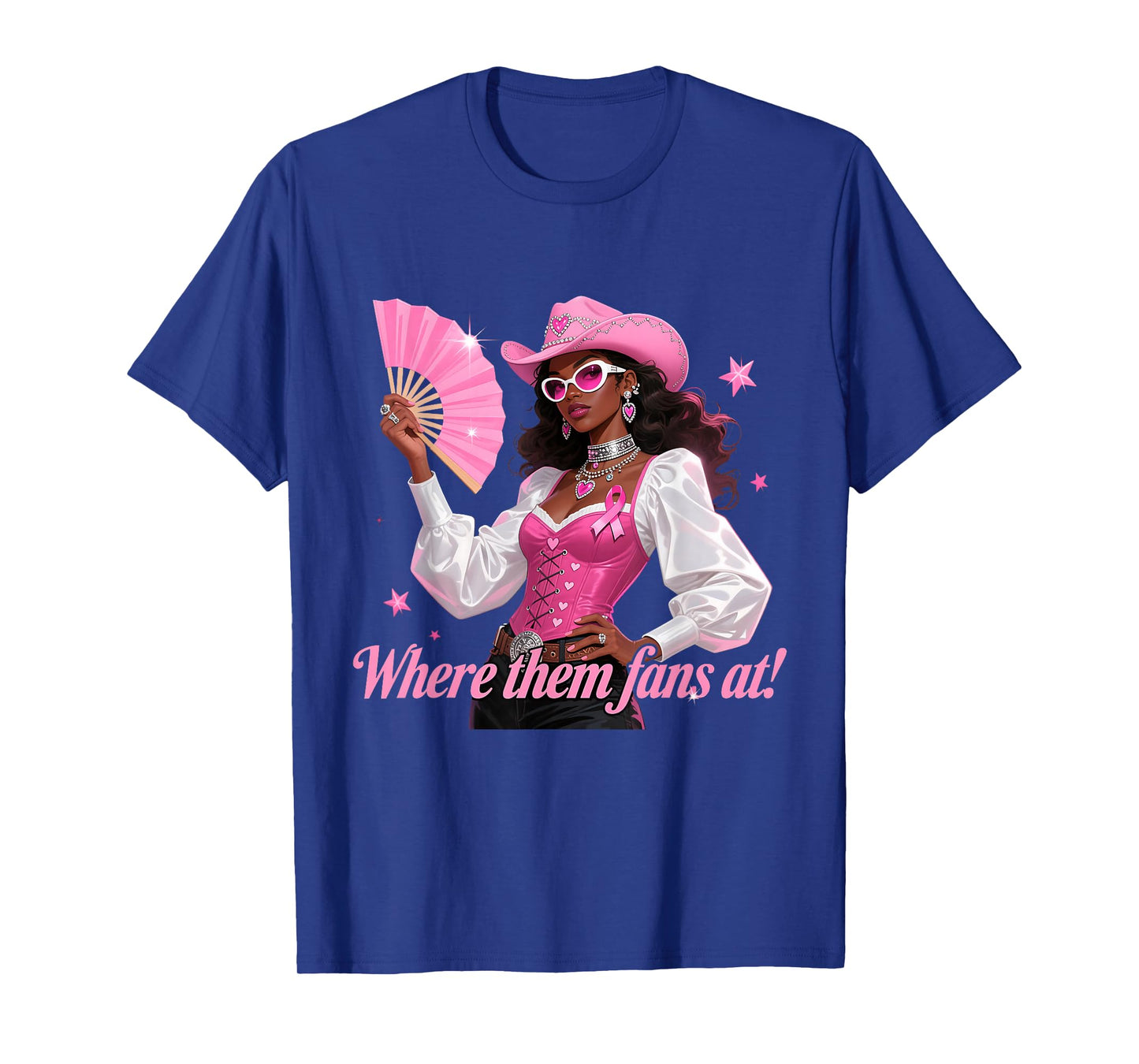 Pink Cowgirl Fan Funny Breast Cancer Support Look T-Shirt