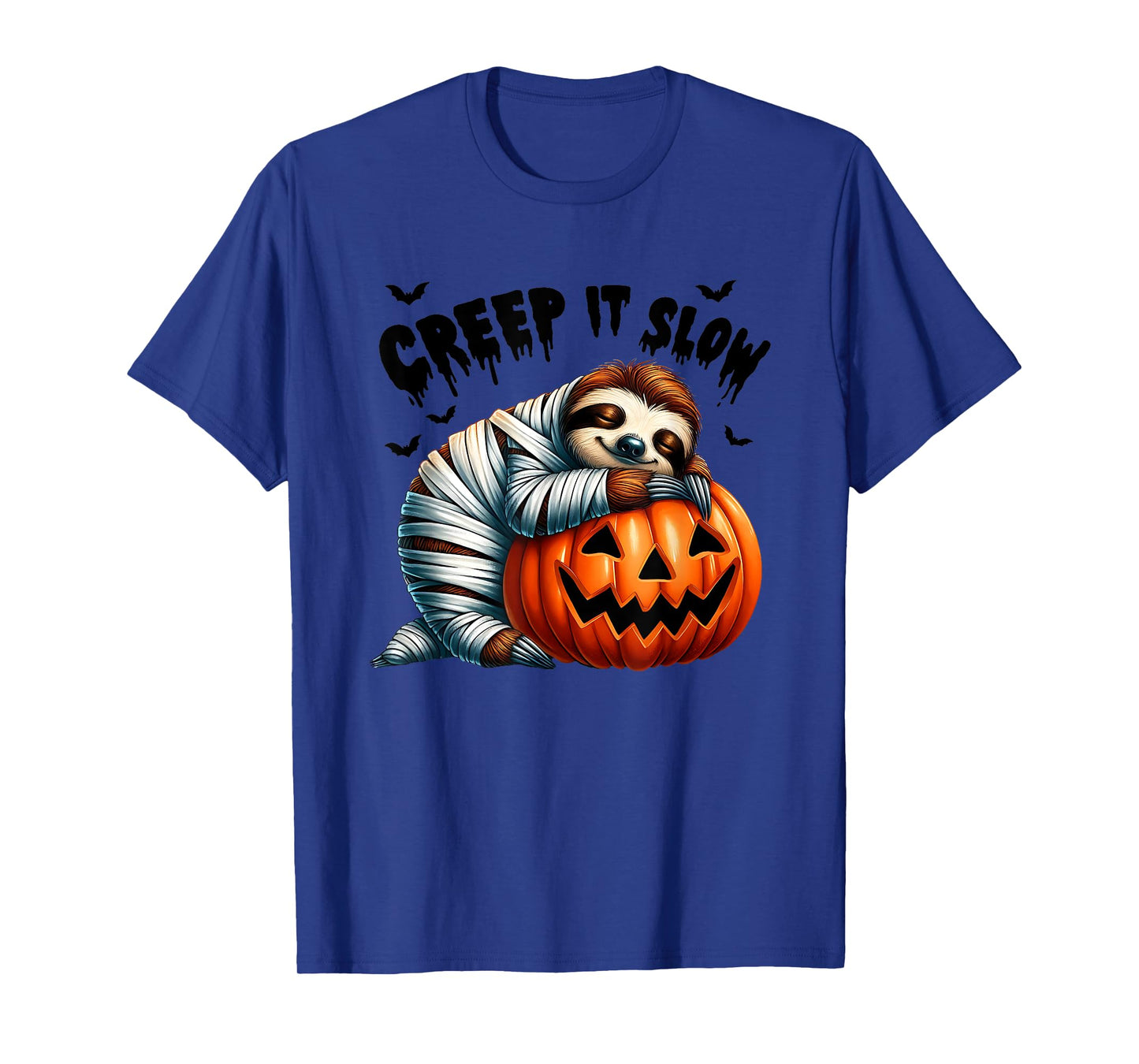 Creep It Slow Cute Sloth Mummy Jack O Lantern Halloween T-Shirt