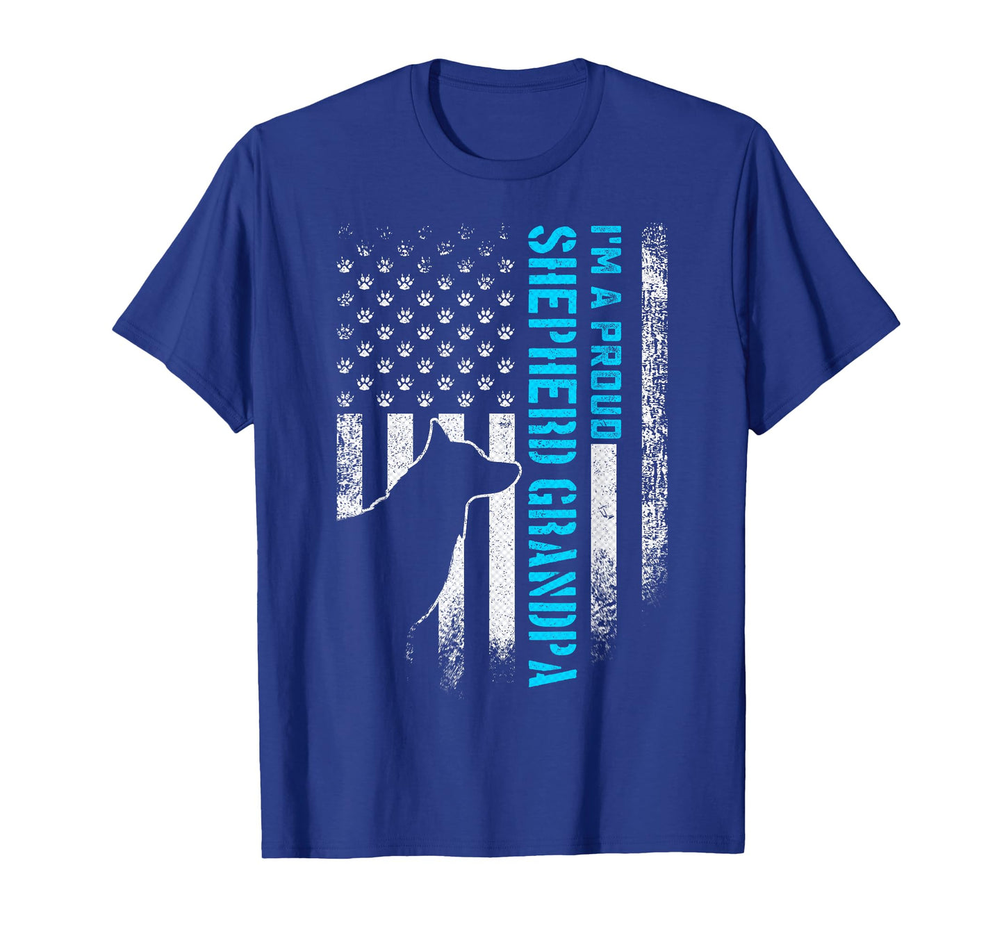 Vintage American Flag I'm A Proud German Shepherd Grandpa T-Shirt