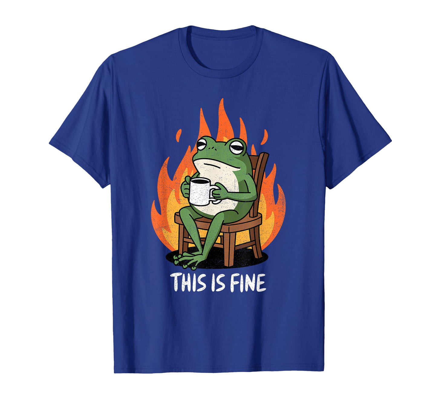 Funny Frog This Is Fine Humor Meme Men Women T-Shirt