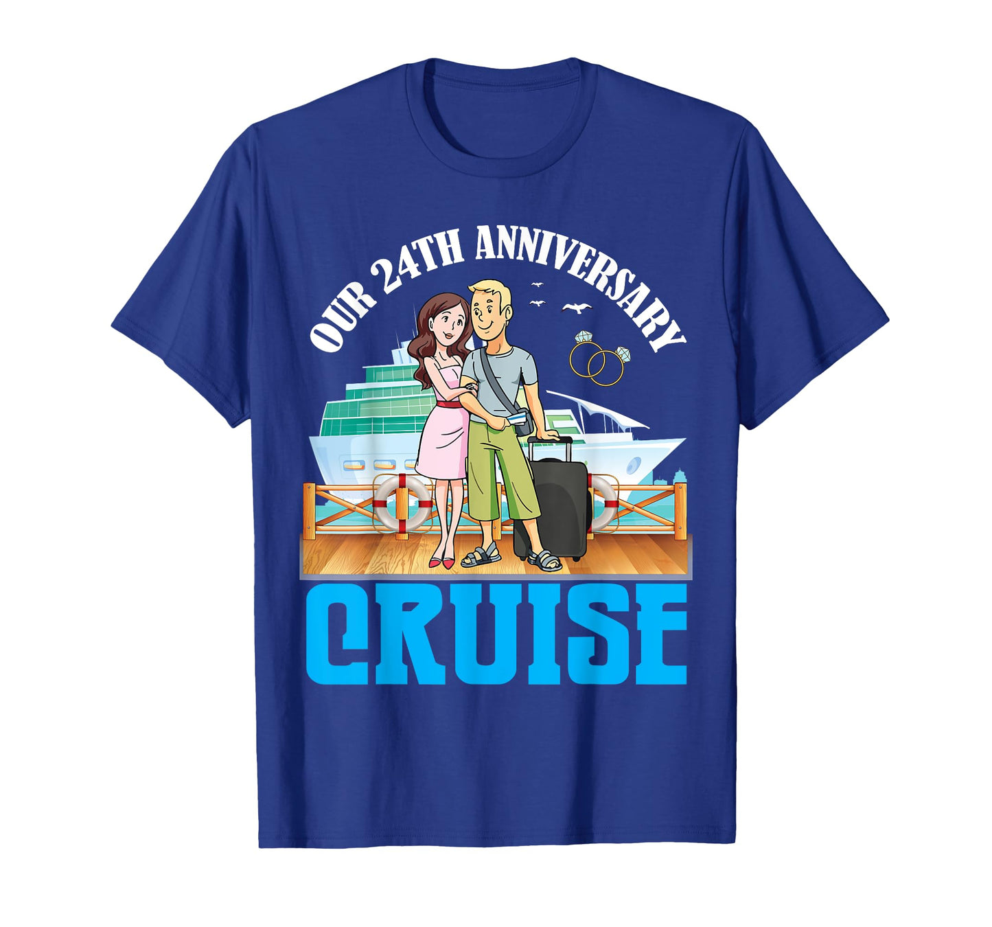 Couple Together Our 24th Anniversary Cruise Romantic Getaway T-Shirt