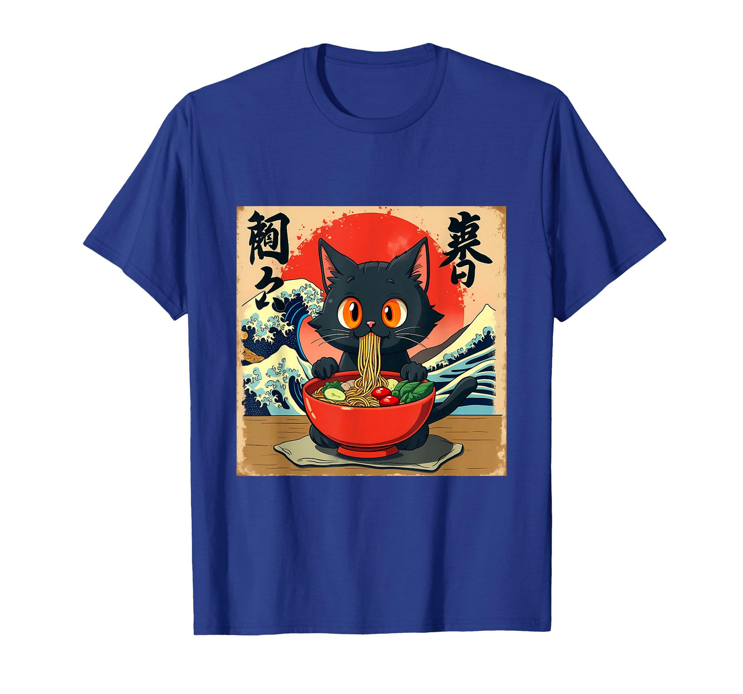 Cat Anime Kawaii Cat Ramen Japanese Funny Graphic Tees T-Shirt