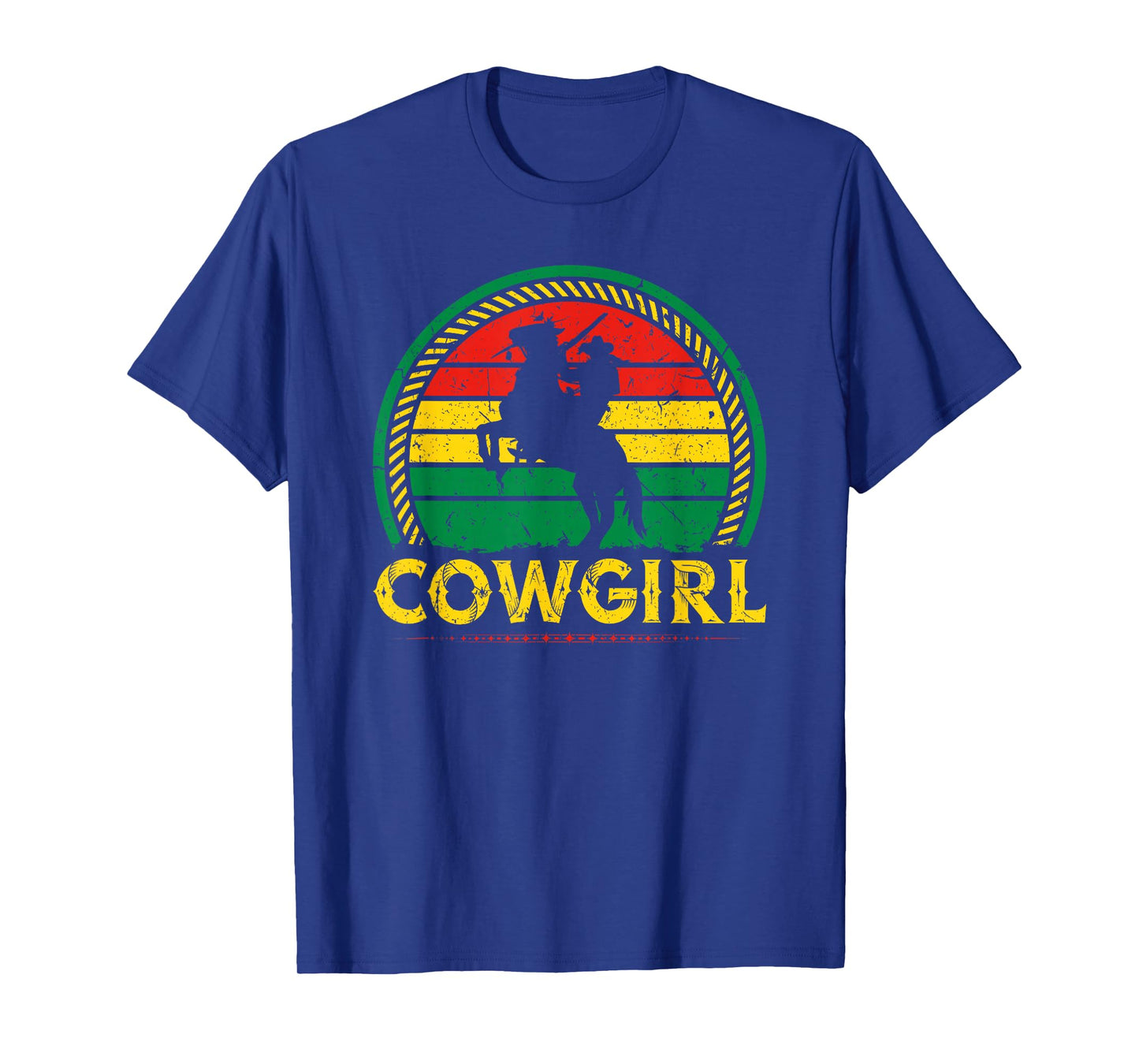 African American Cowgirl Sunset Bucking Horse Country T-Shirt