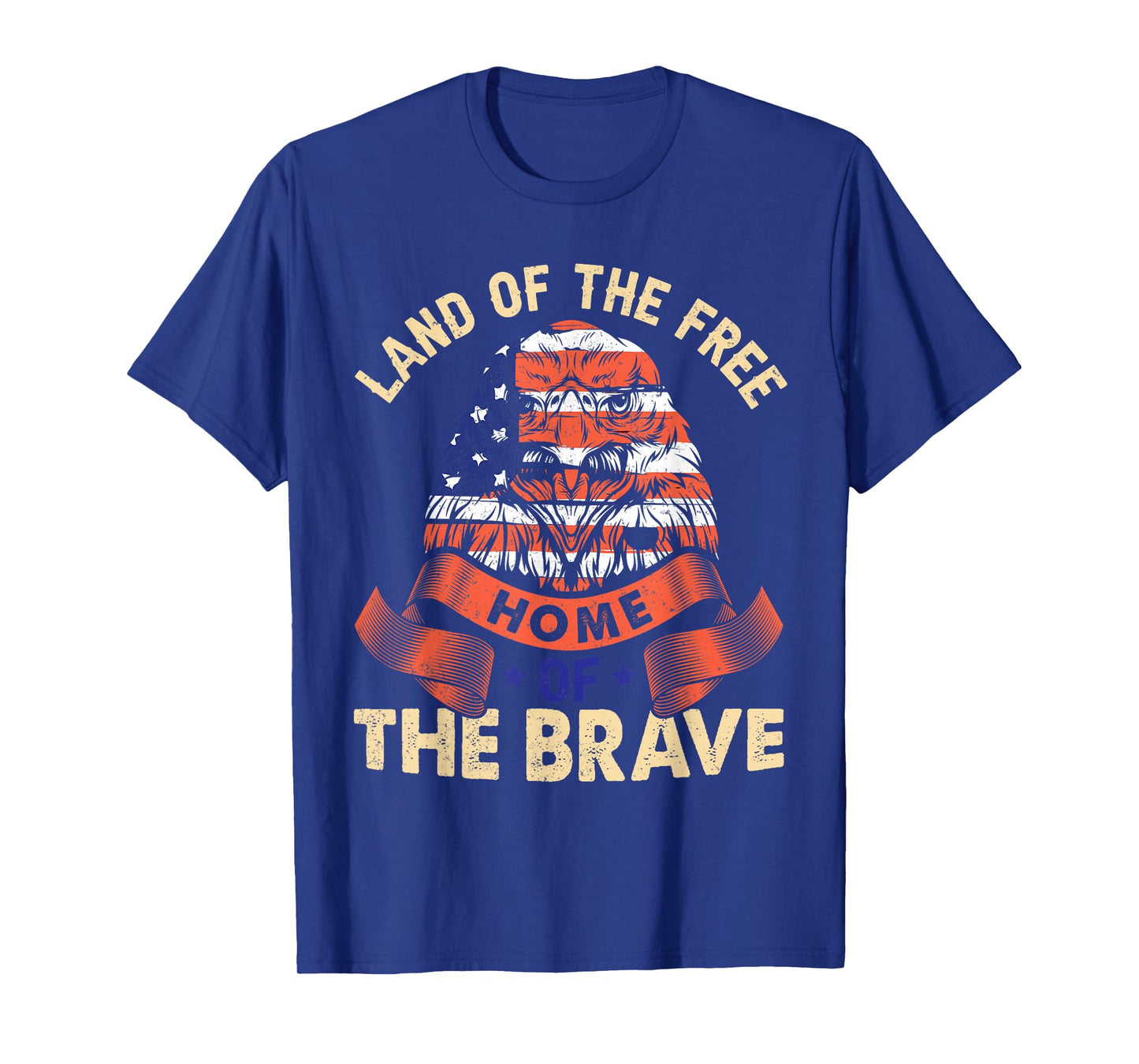 Land of The Free Home of The Brave - Patriotic Vintage T-Shirt