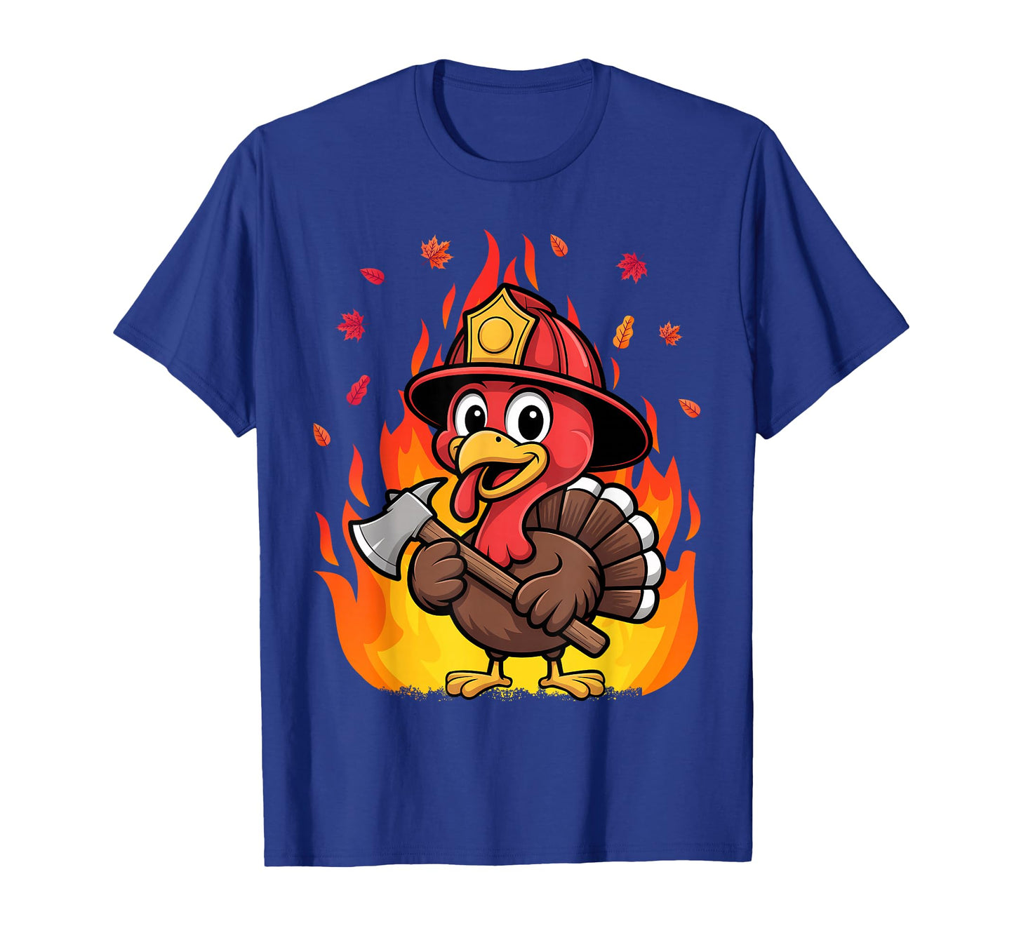 Thanksgiving Firefighter Turkey - Funny Feast Day T-Shirt