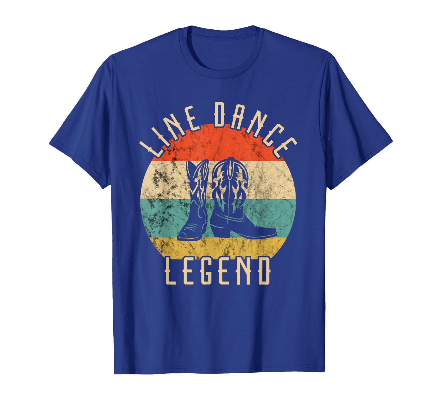 Line Dance Legend Cowboy Boots Retro Vintage Sunset T-Shirt