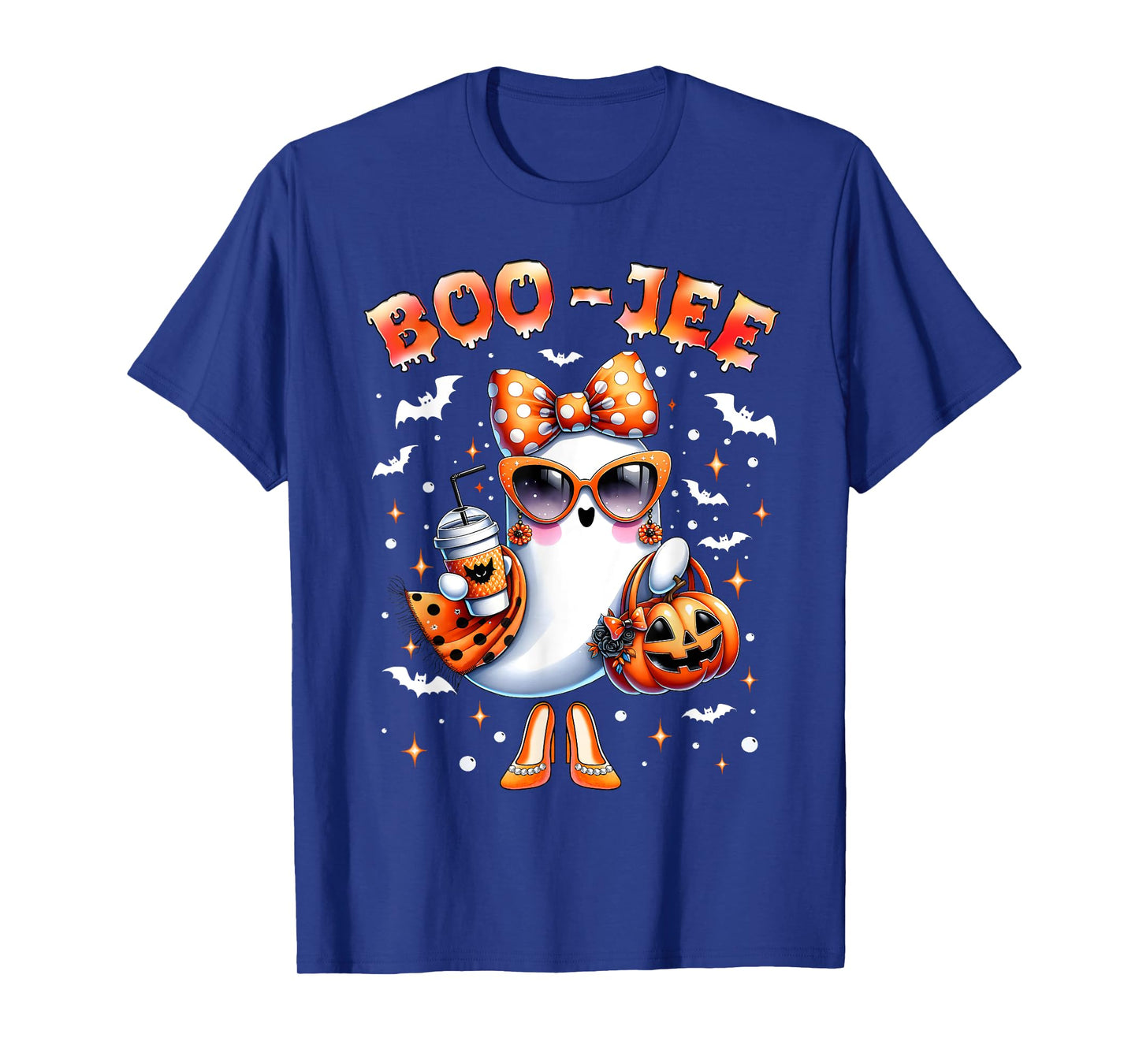Boo-Jee Funny Ghost Coffee Jack O Lantern Happy Halloween T-Shirt