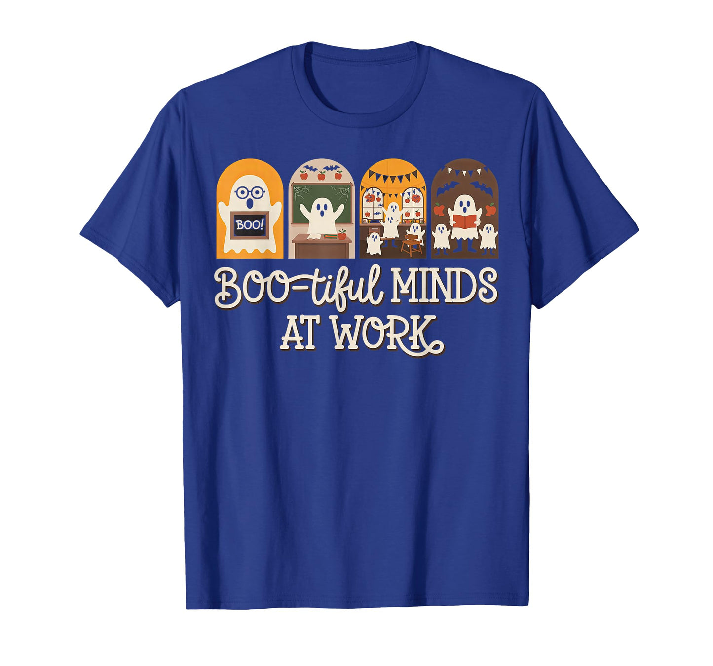 Cute Halloween Ghost Student Boo-Tiful Minds at Work T-Shirt