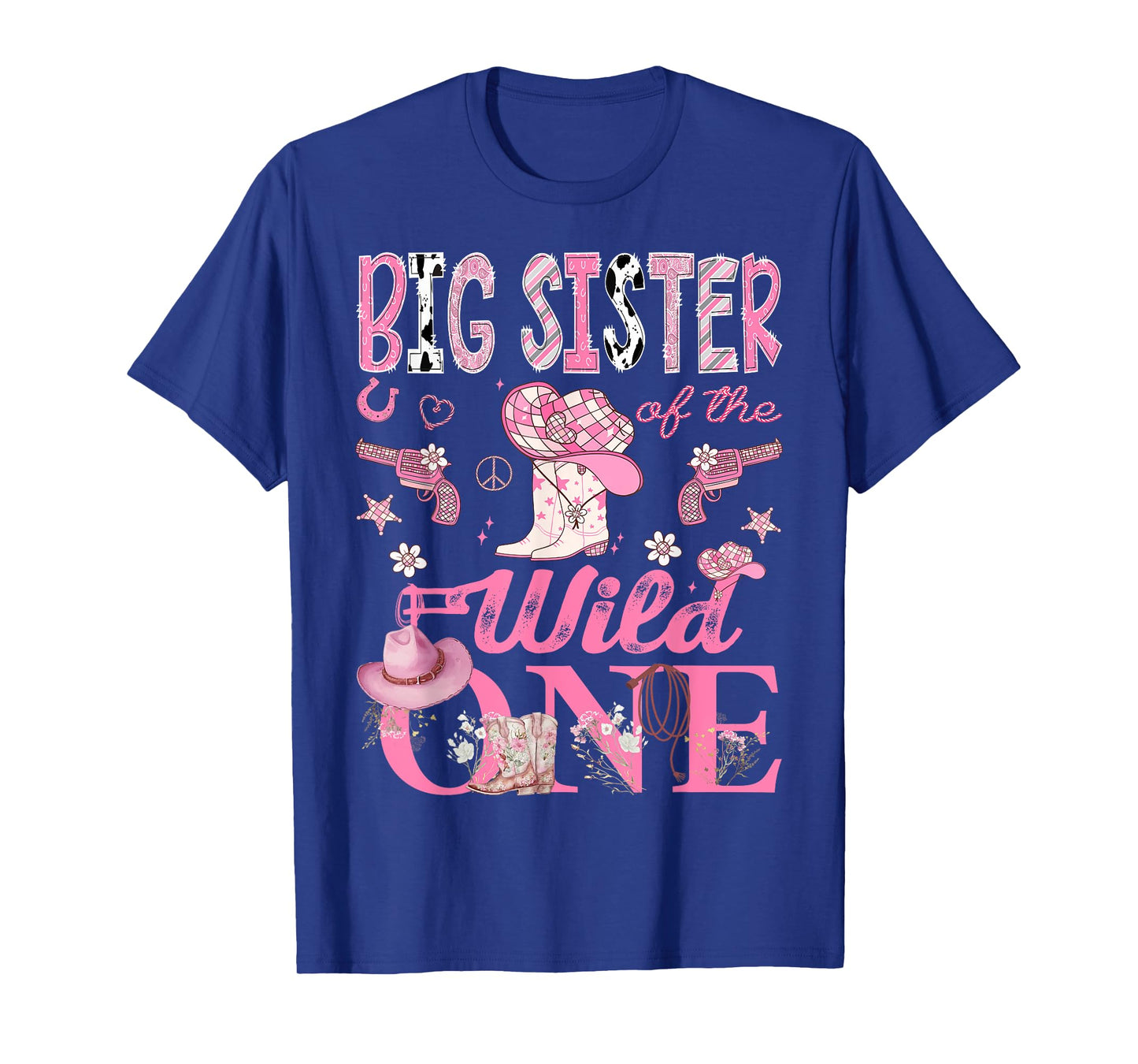 Big Sister Of The Wild One 1St Birthday CowGirl Disco T-Shirt