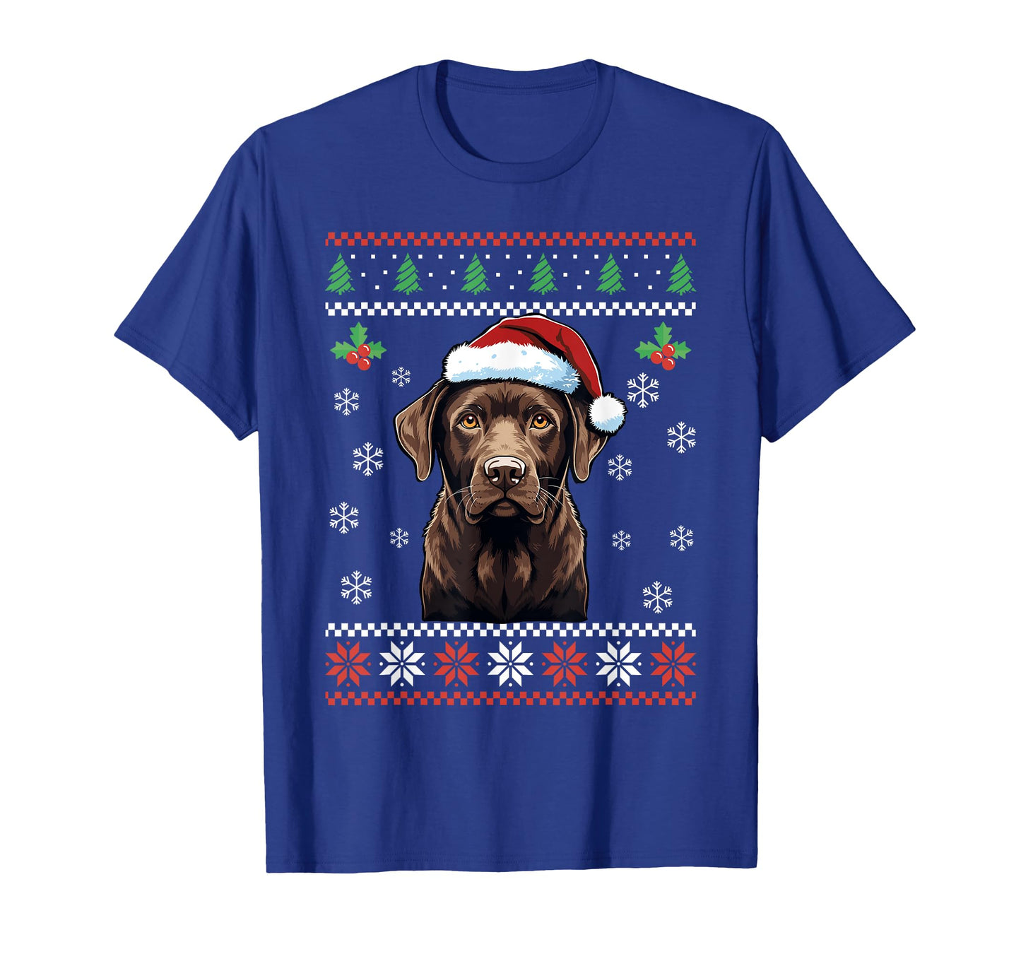 Chocolate Labrador Ugly Christmas Sweater Xmas Adults Kids T-Shirt