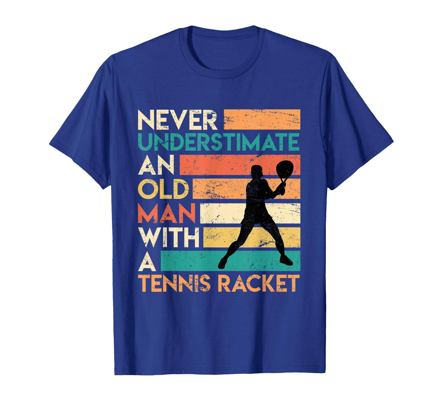 Retro Never underestimate an old man Tennis racket T-Shirt