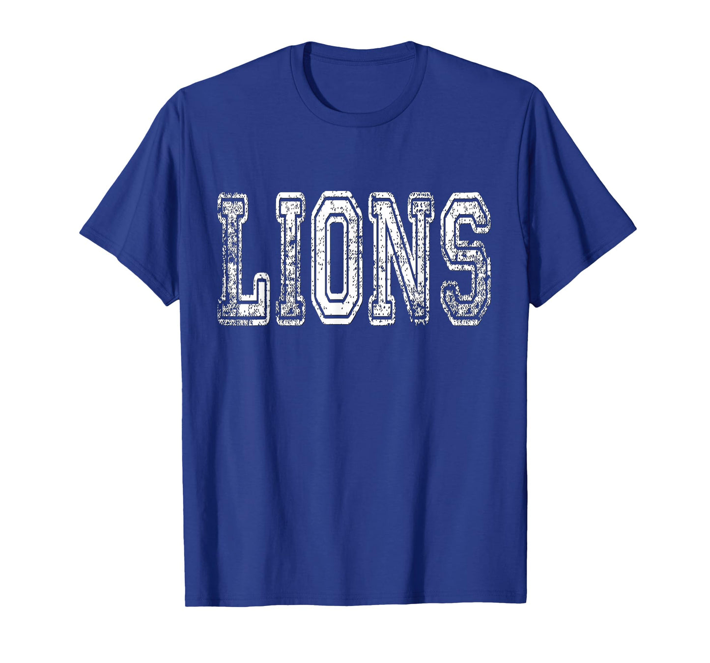 Lions Mascot Distressed Vintage School Sports Name Fans T-Shirt
