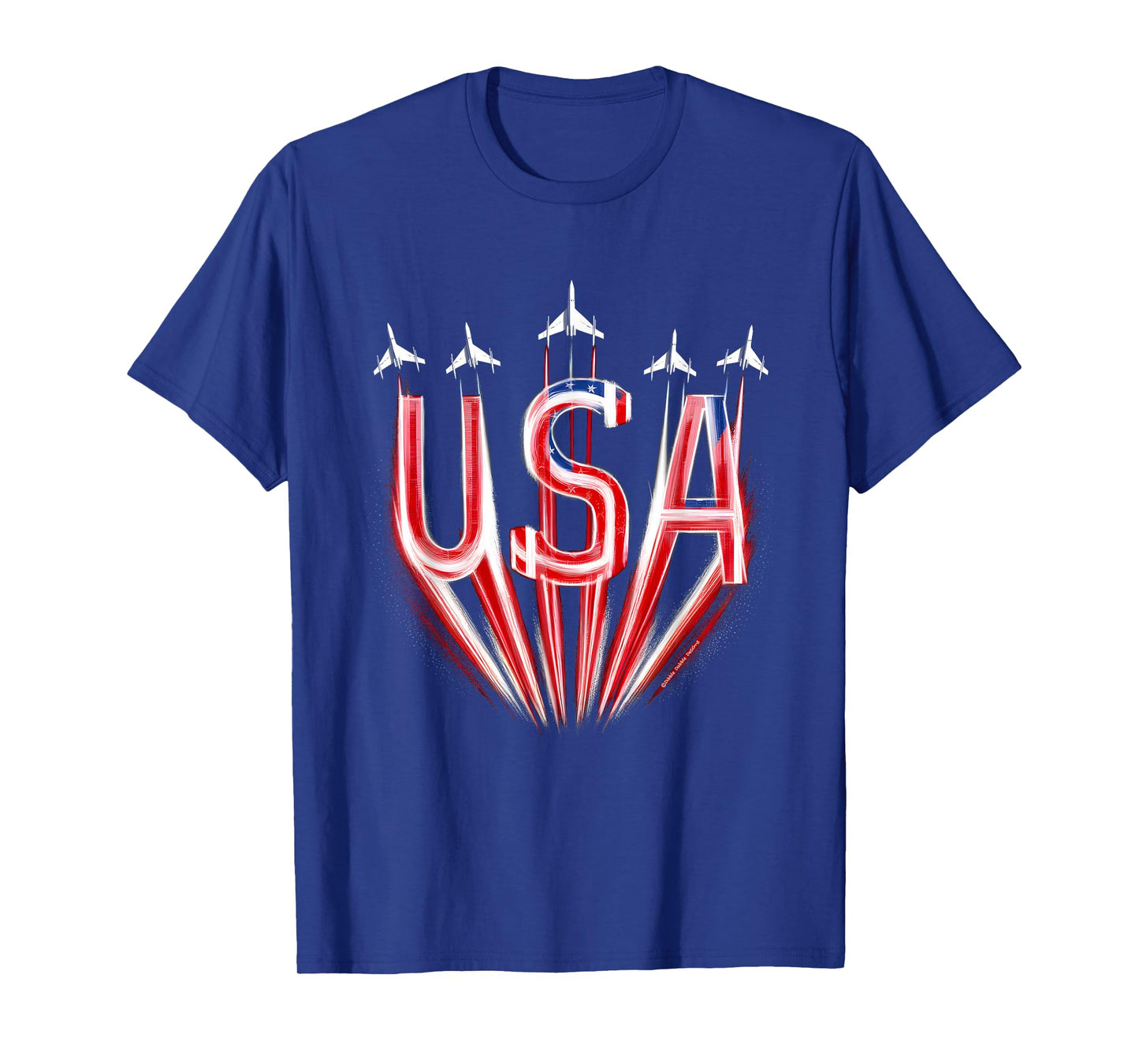 Patriotic Jets Trailing USA America 4th of July T-Shirt