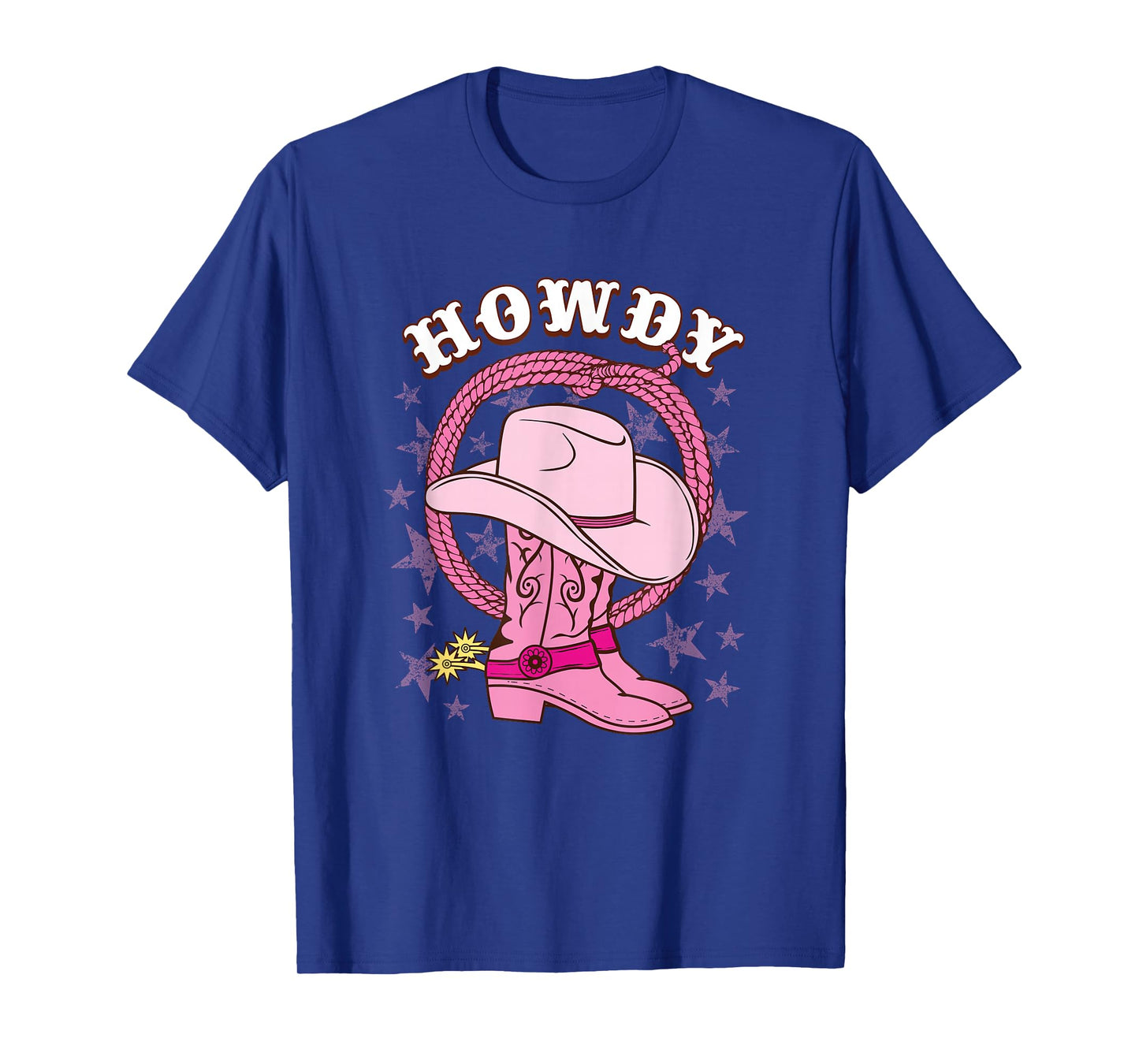 Howdy Pink Cowboy Hat Boots Country Western Rodeo for Women T-Shirt