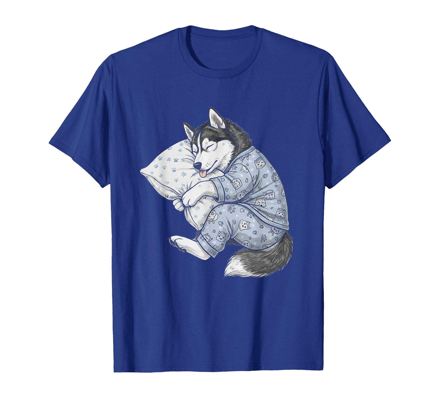 Funny Sleepy Siberian Husky Pajama Men Women Kids T-Shirt