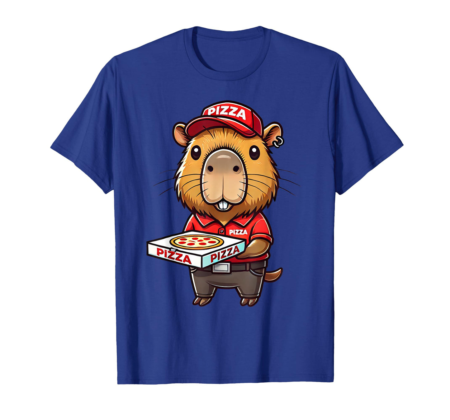 Capybara Funny Pizza Delivery Costume Men Women Kids T-Shirt