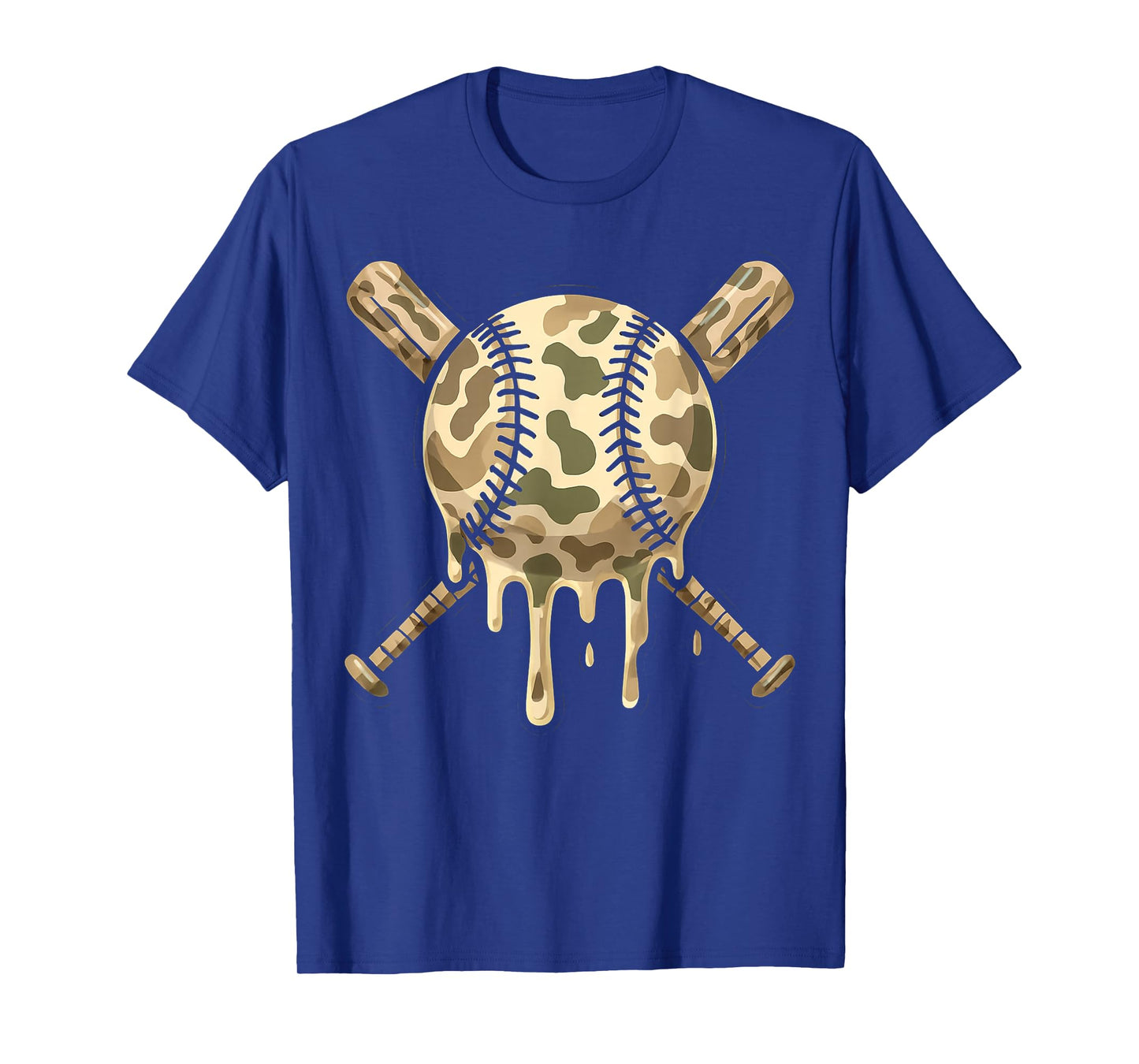Baseball Drip Camo Baseball Bats Boys Sports Cool Game Day T-Shirt