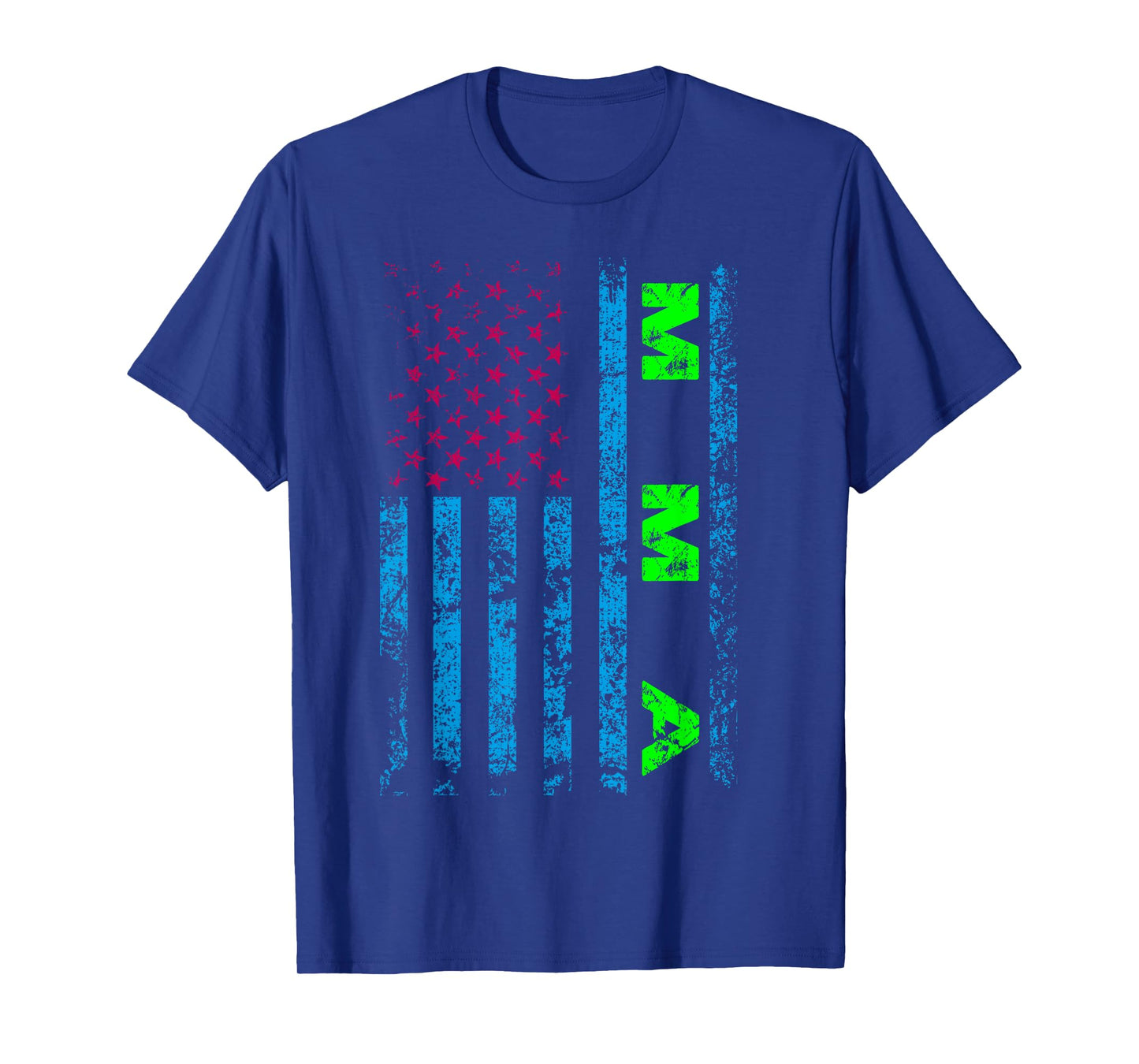 American USA Flag MMA Mixed Martial Arts Fighter Vintage T-Shirt