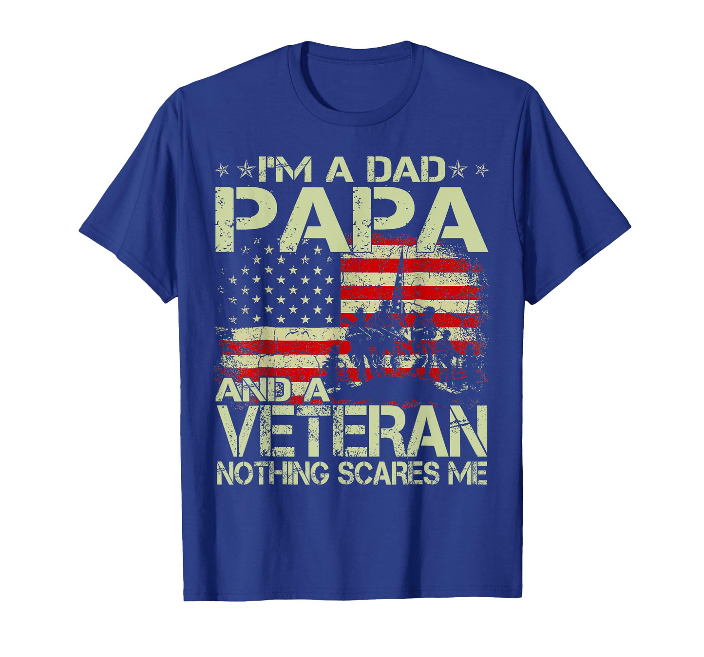 I'm A Dad Papa and A Veteran T Shirt for Dad Fathers Day T-Shirt