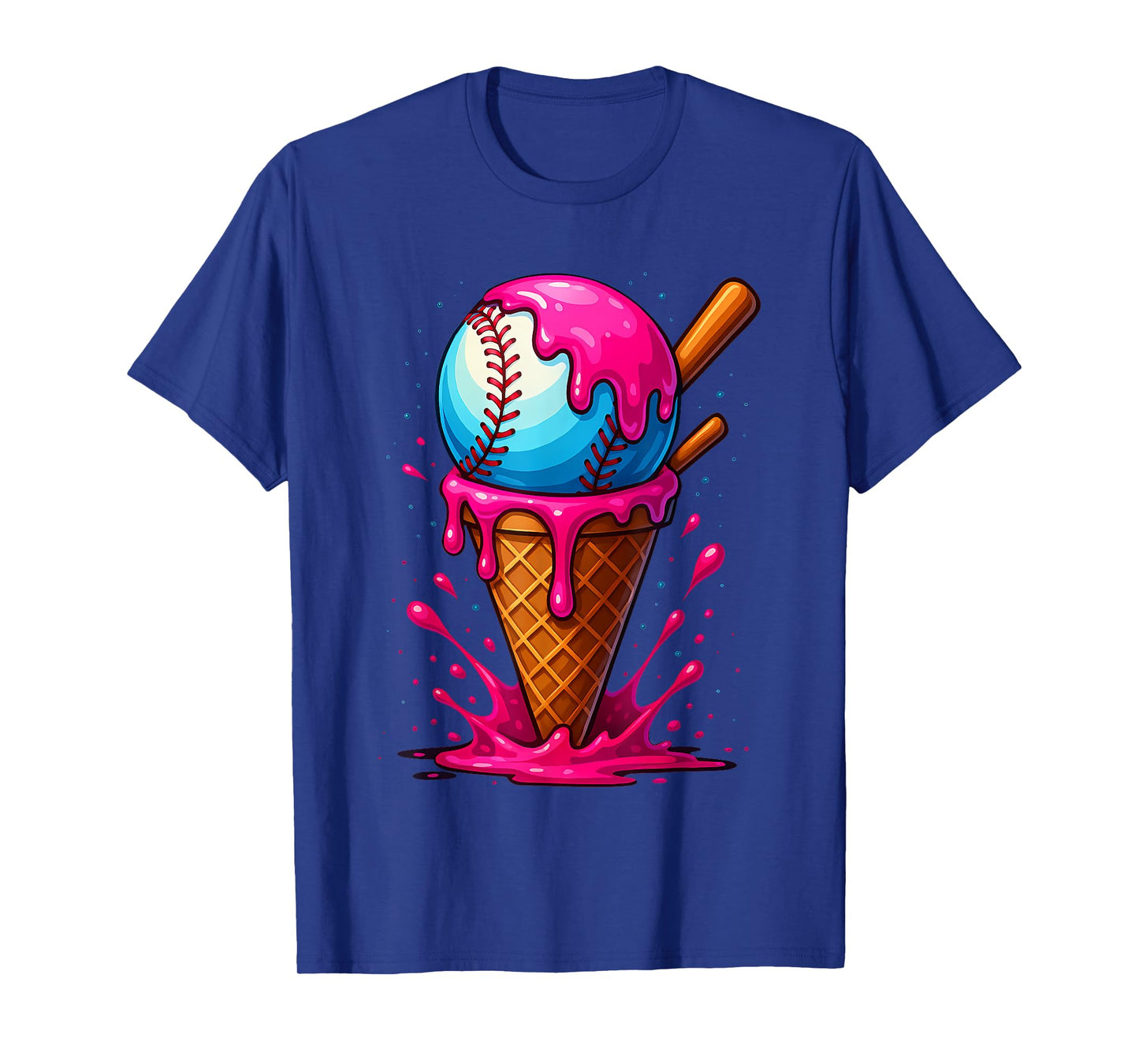 Baseball Drip Boys Ice Cream Cone Drip Baseball T-Shirt