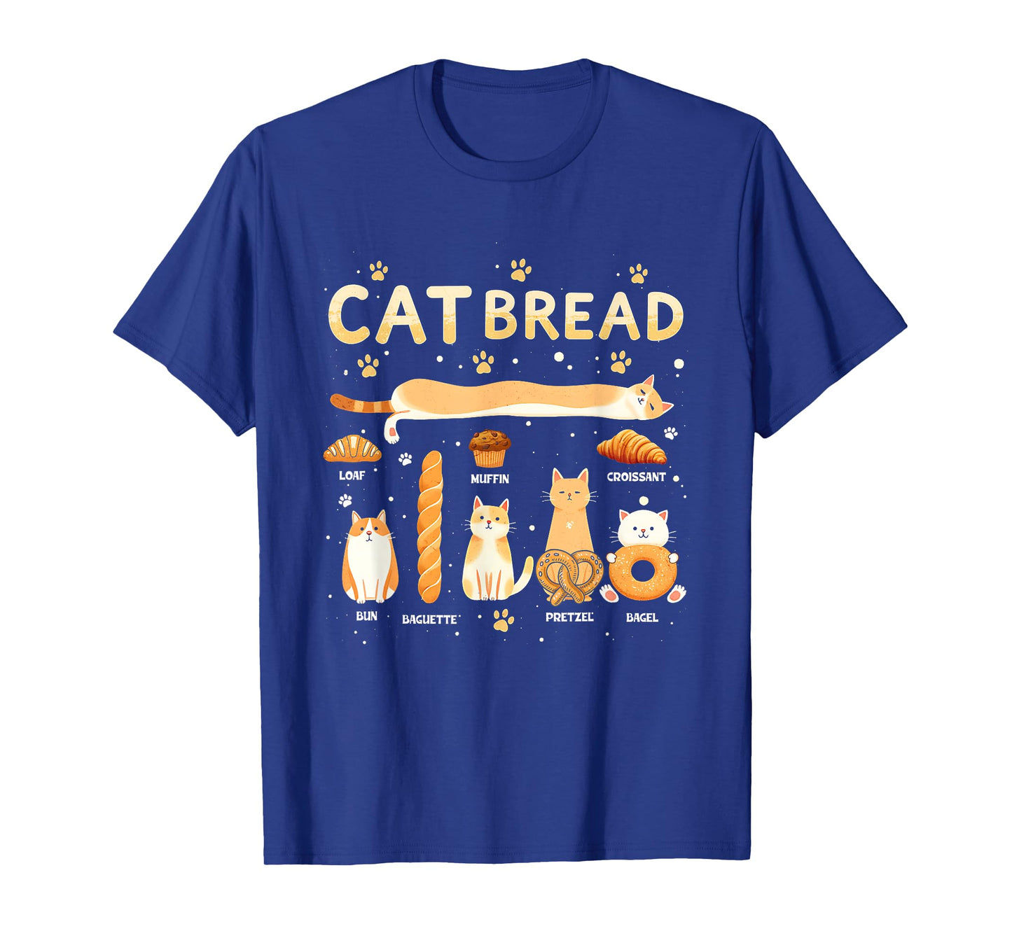 Cat Bread Loaf Lover Kitten Pet Animal Owner Foodie Cartoon T-Shirt
