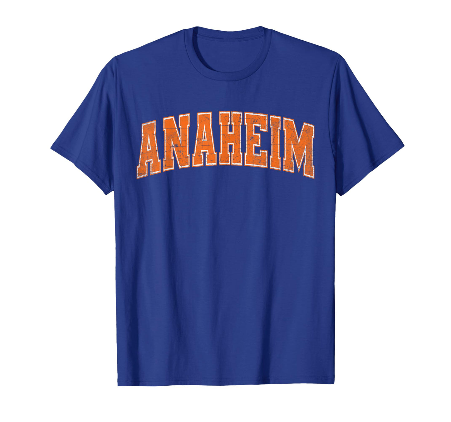 Anaheim CA Vintage Sports Orange Retro Varsity Text T-Shirt