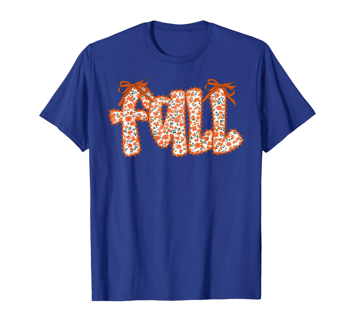 Fall Leaves Coquette Bow Wildflower Thanksgiving Autumn T-Shirt