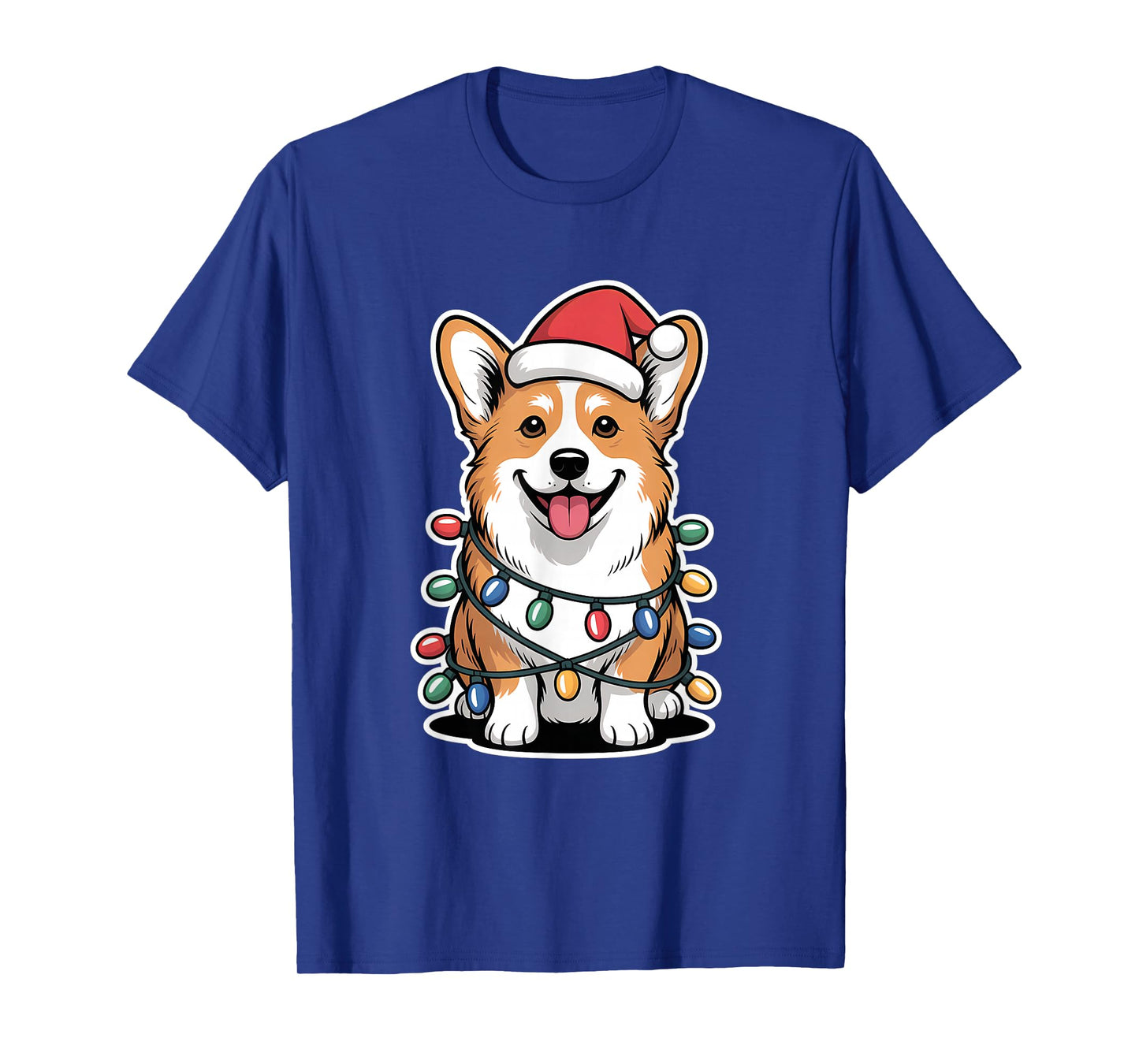 Corgi Wrapped in Christmas Lights T-Shirt