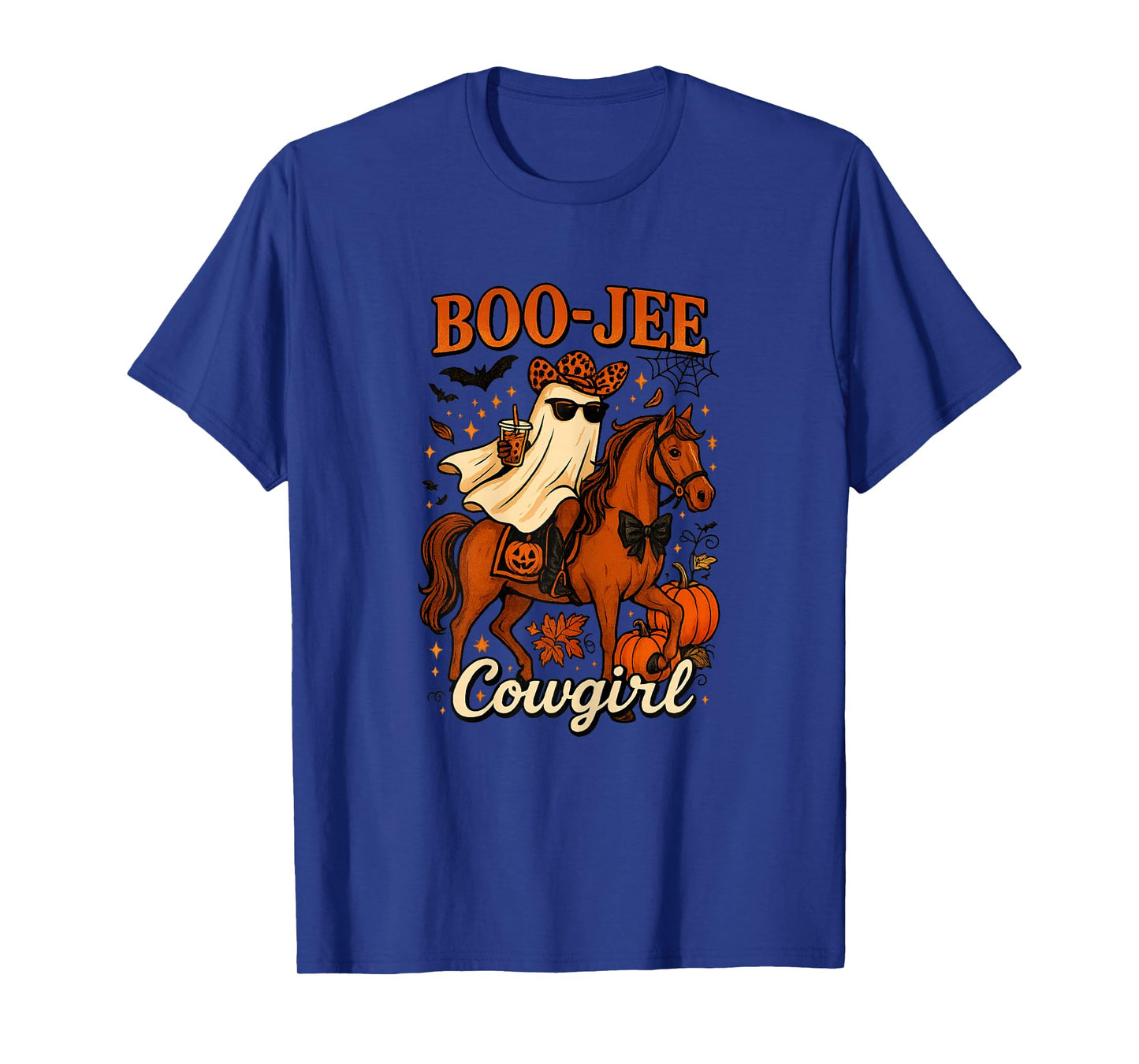 Boo JEE Western Cowgirl Leopard Cowgirl Riding Horse Autumn T-Shirt
