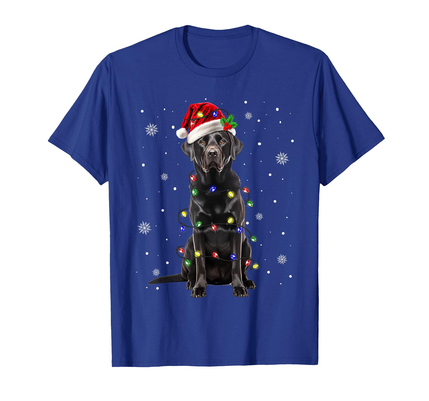 Black Lab Labrador Christmas Tree Light Pajama Dog Xmas T-Shirt