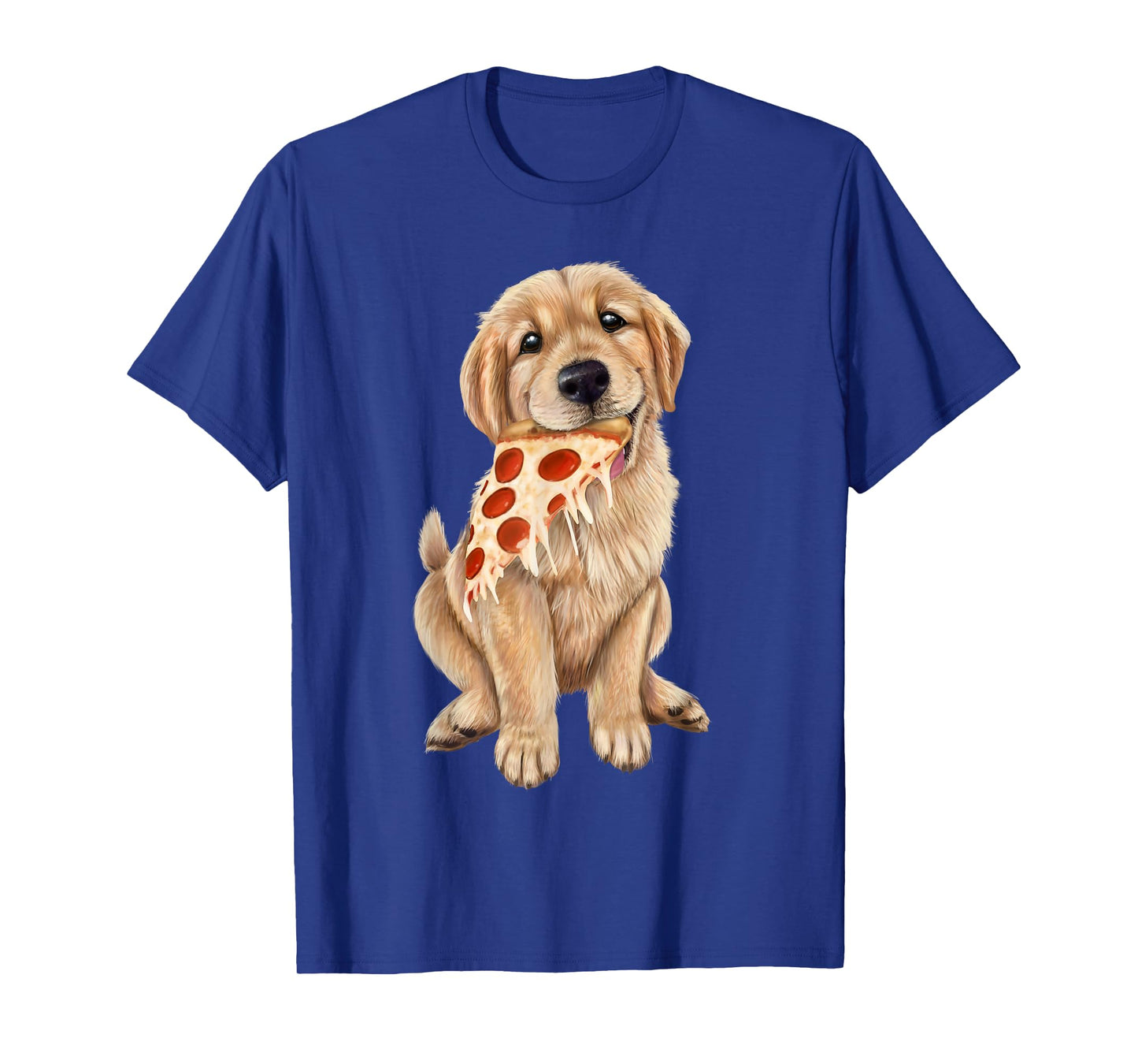 Golden Retriever eating pizza - puppy with a slice of pizza T-Shirt