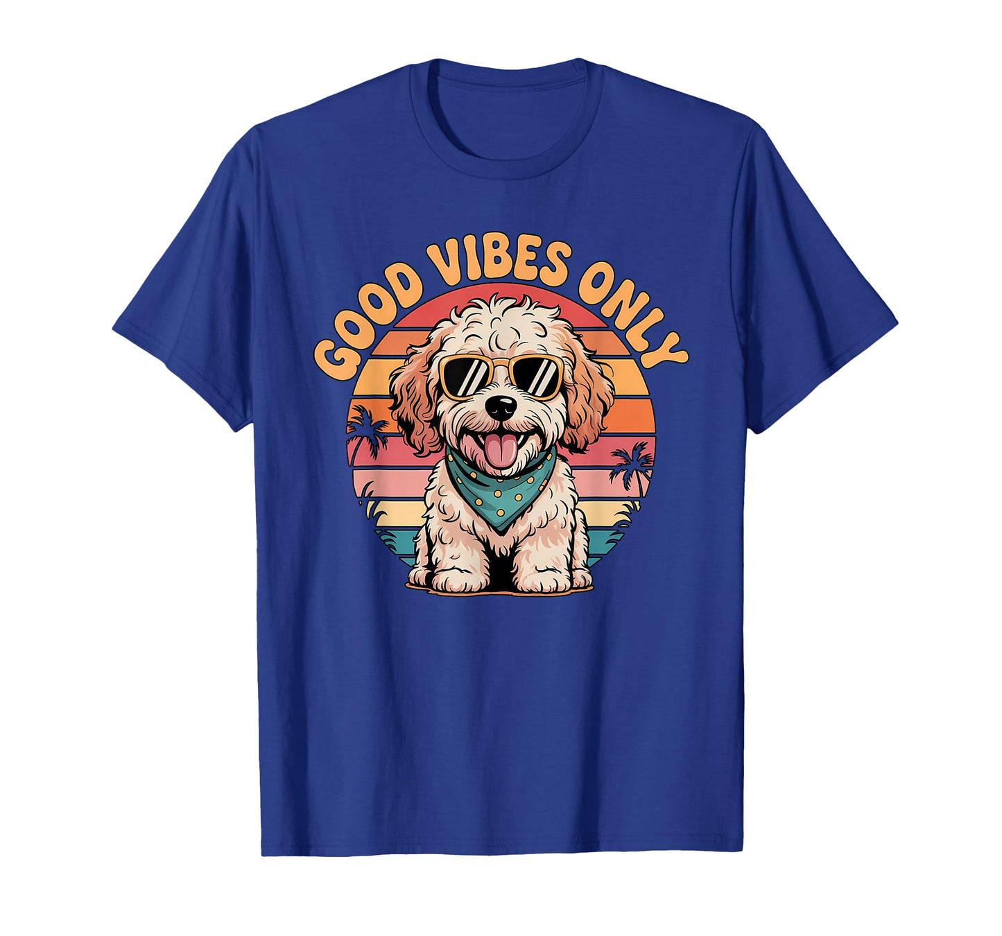 Cockapoo Puppy Retro Sunset Vibes Dog Lover T-Shirt