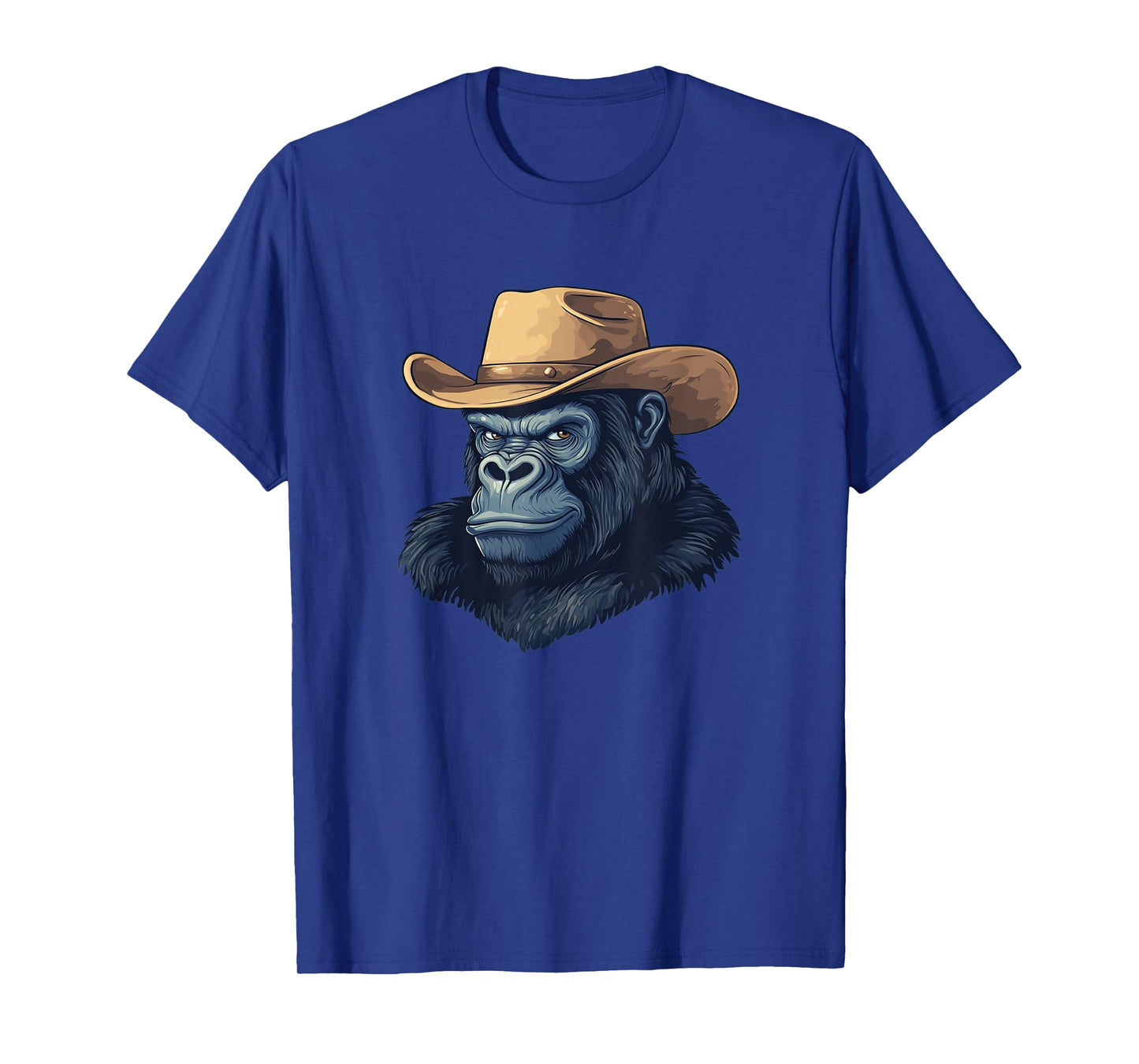 Fun Gorilla Face with Cowboy Hat for Rodeo Monkey T-Shirt