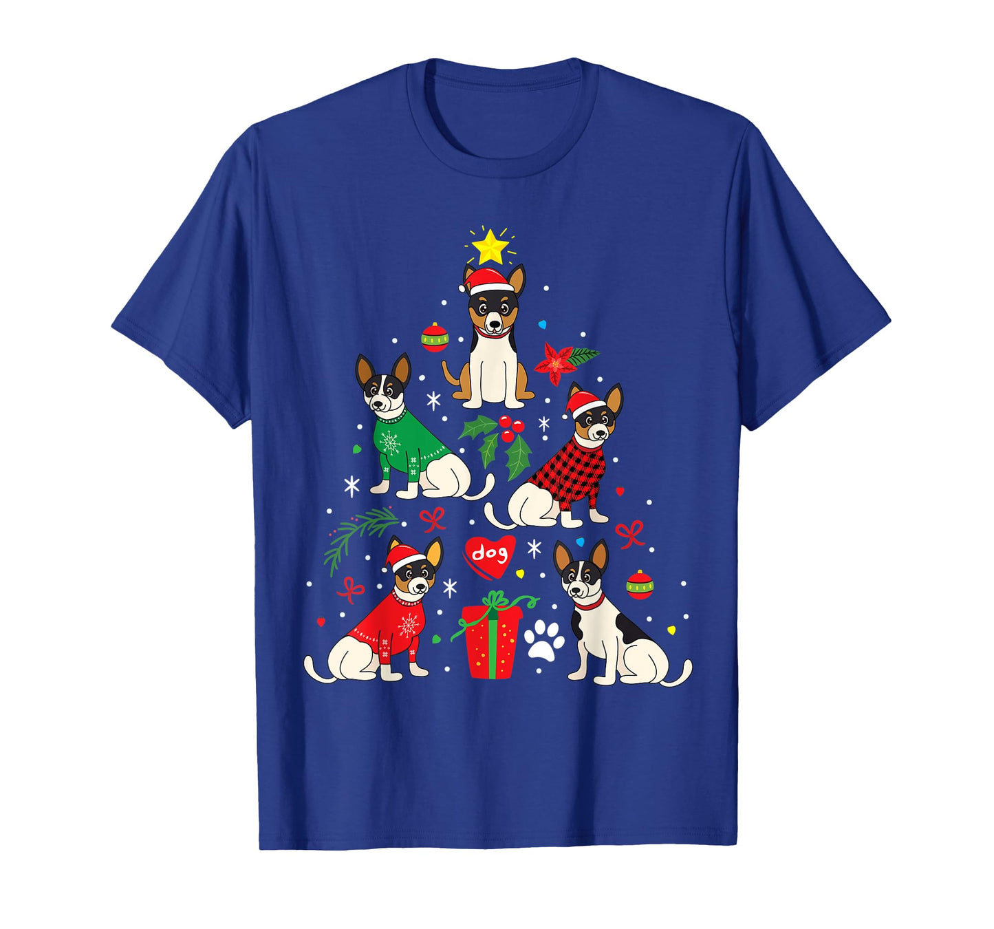 Rat Terrier Christmas Tree Ornament Decor Dog Gift T-Shirt
