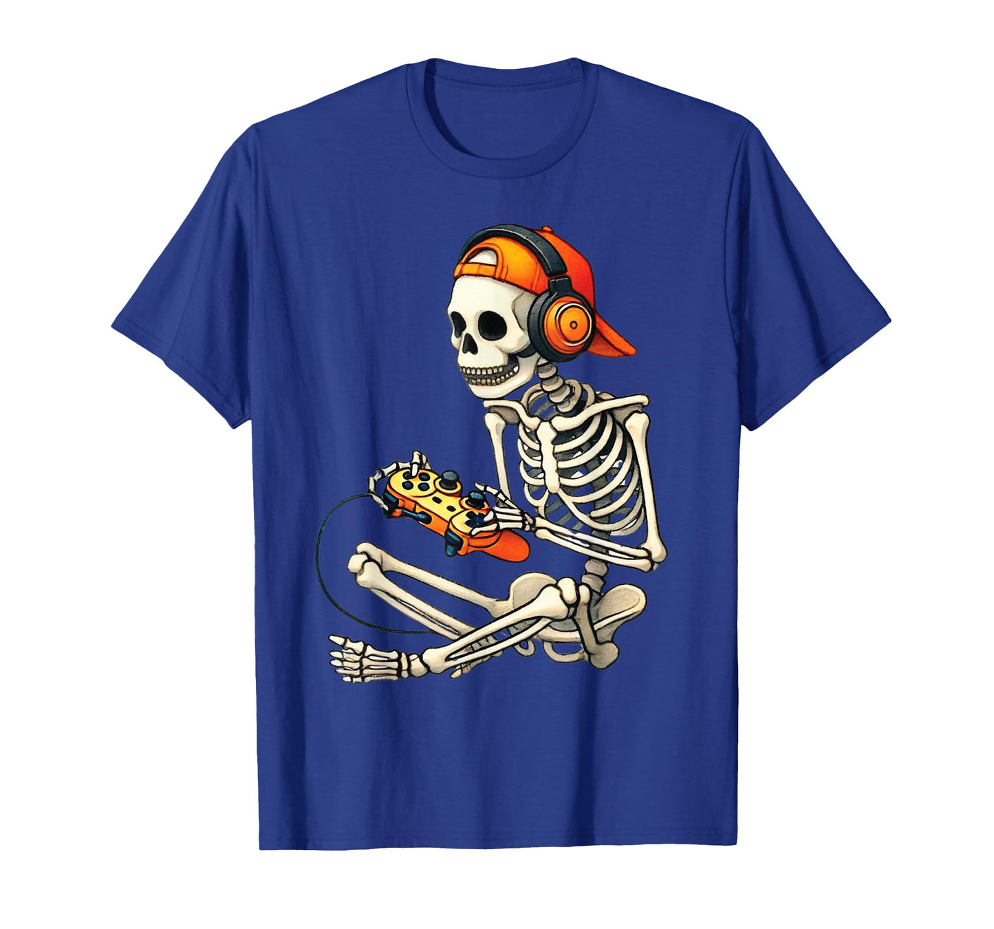 Halloween Skeleton Gamer Video Gaming Boys Men Kids Tees T-Shirt