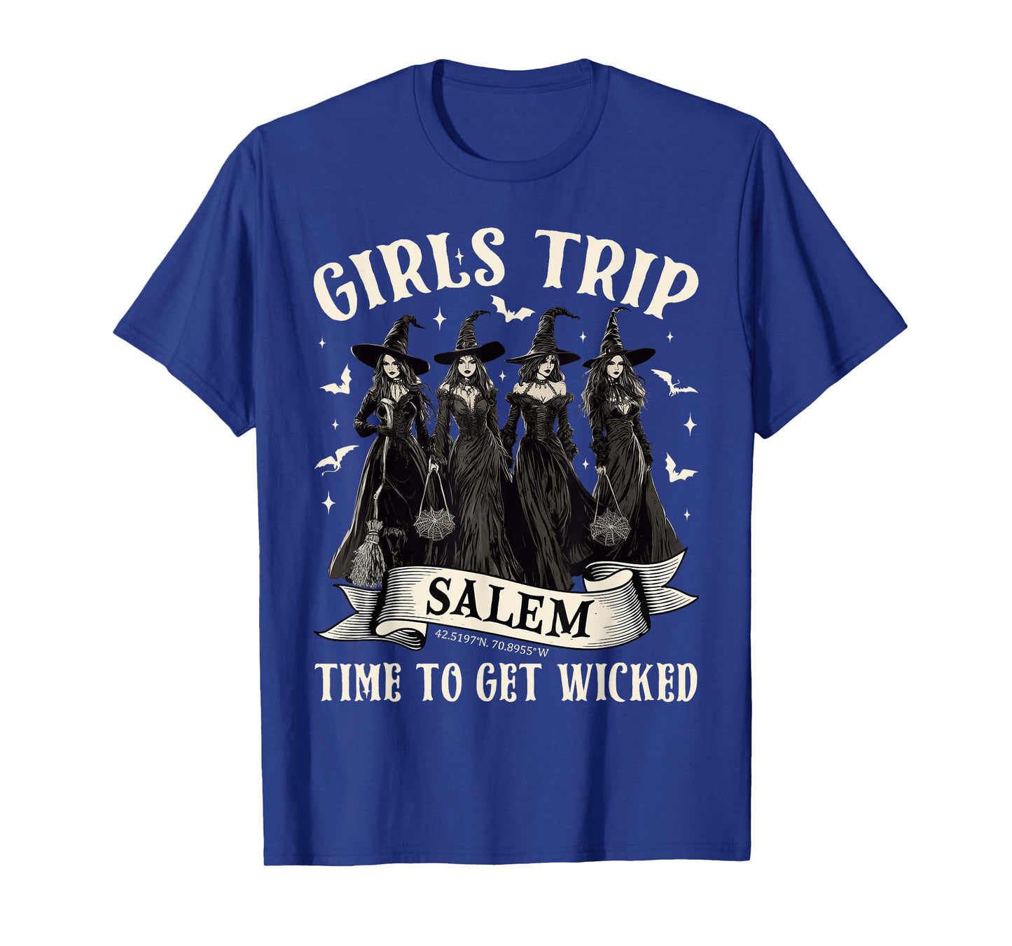 Girls Trip Salem Time To Get Wicked Halloween Witch Women T-Shirt