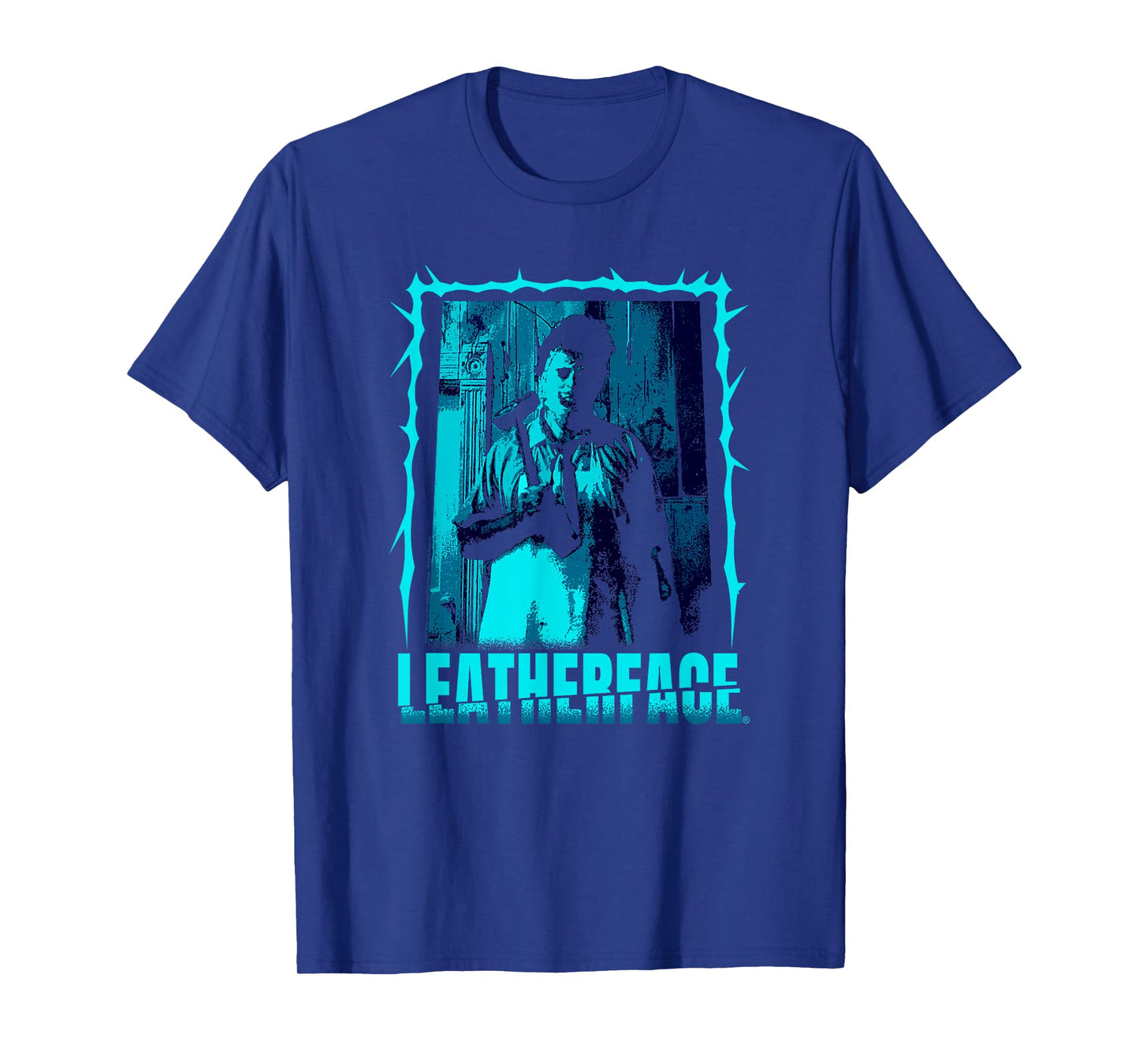 The Texas Chainsaw Massacre Retro Blue Leatherface Horror T-Shirt