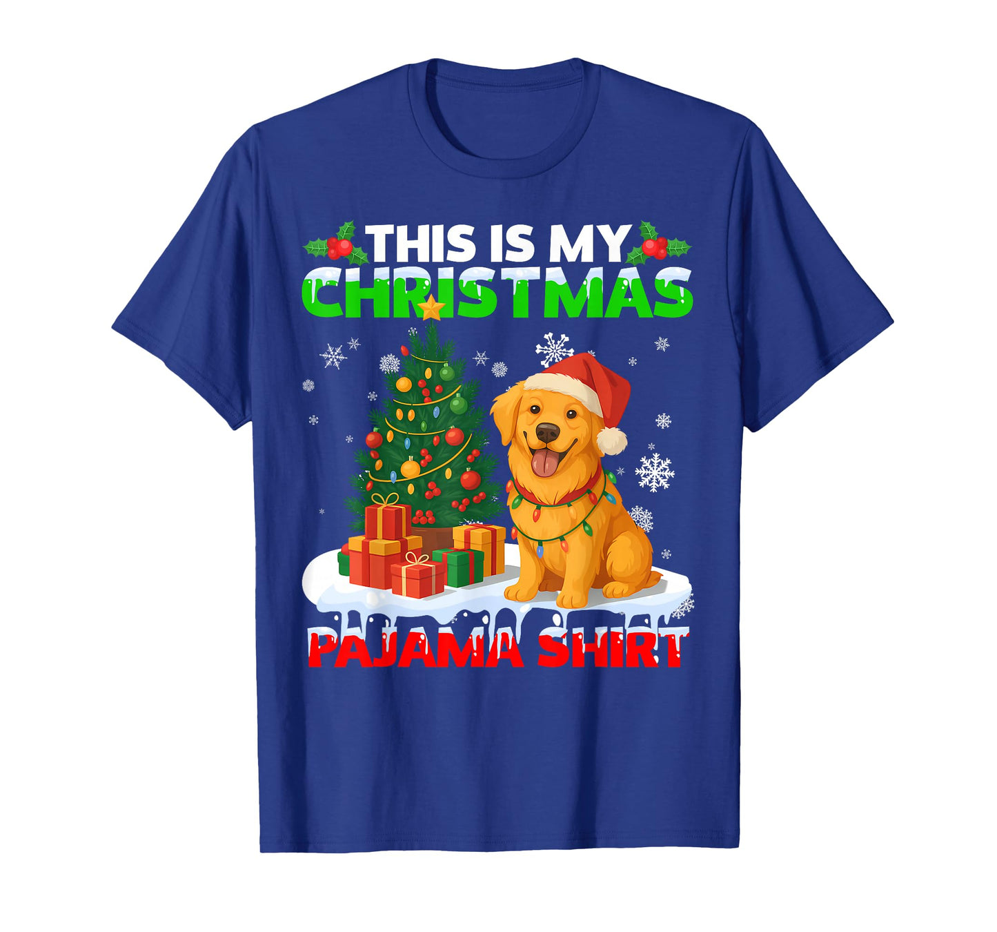 This is My Christmas Pajama Golden Retriever Lover Dog T-Shirt