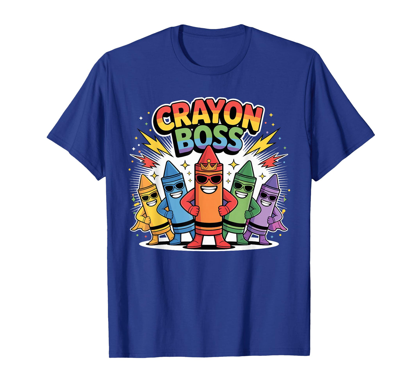 Crayon Boss Rainbow Superhero Crayon Squad Kids T-Shirt