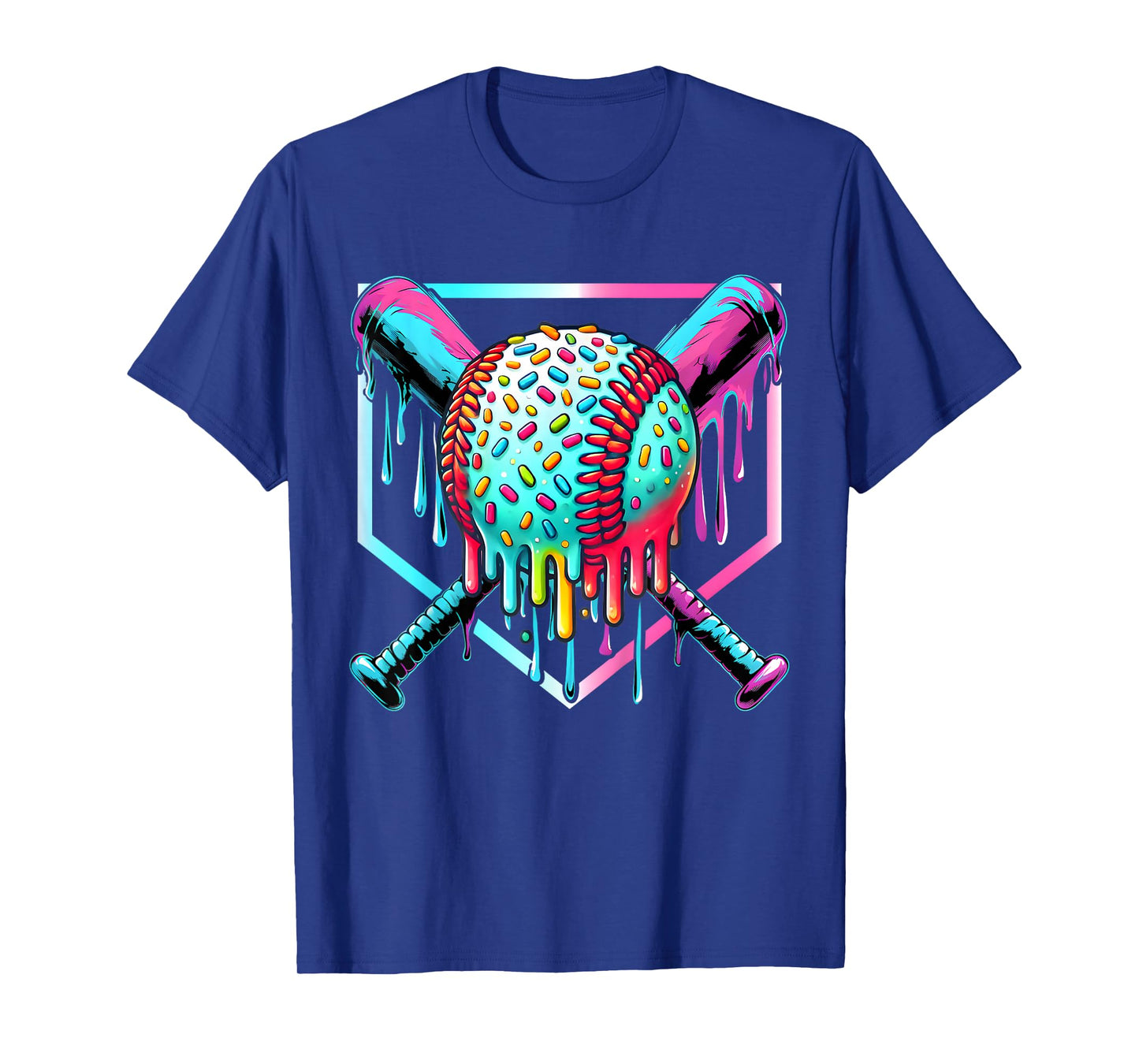 Baseball Home Plate Dripping Ice Cream Drip Youth Boys T-Shirt