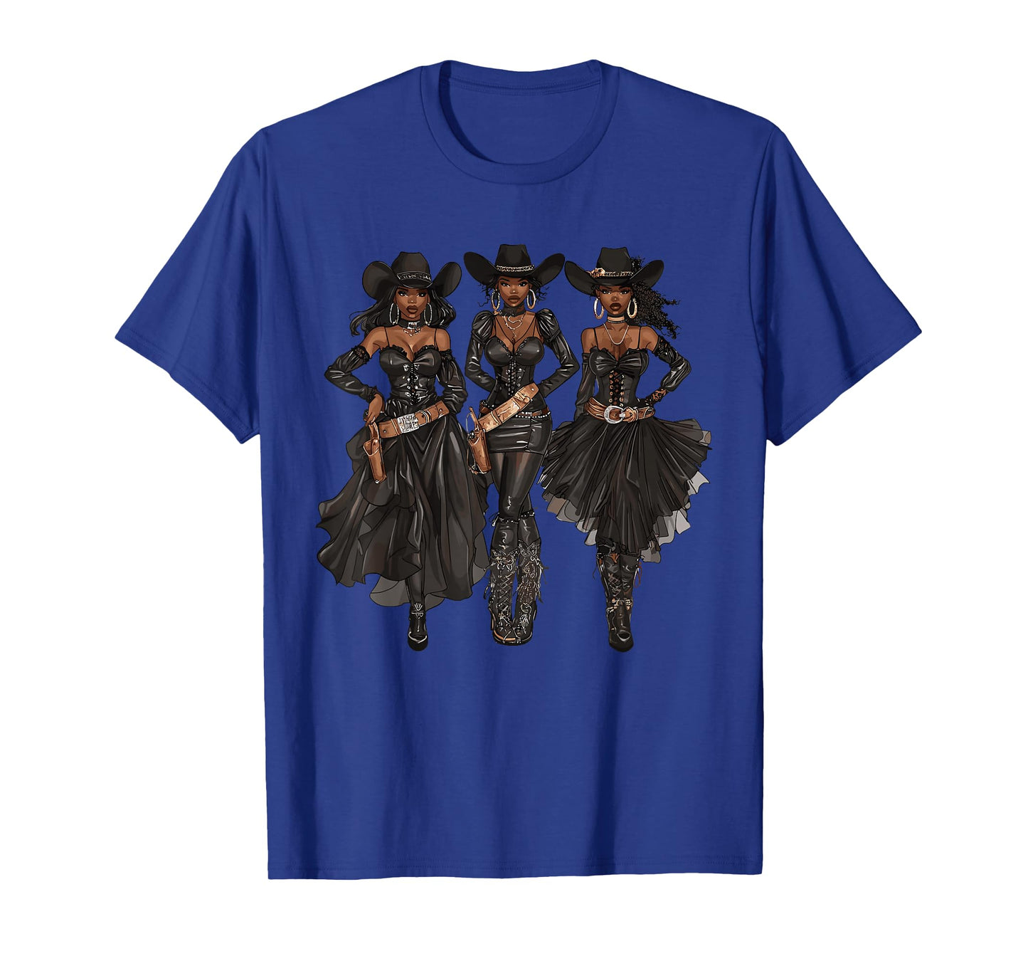 Black African American Cowgirl Western Country Texas Rodeo T-Shirt