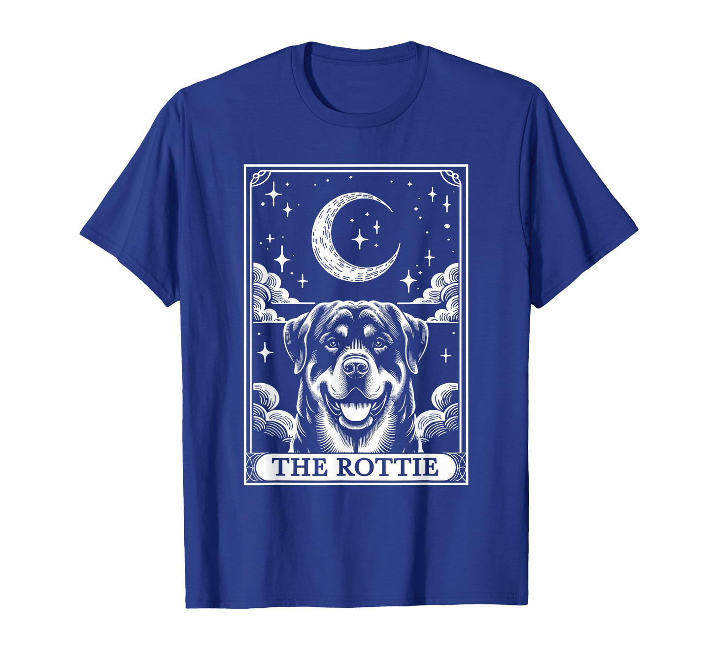 Tarot Card Vintage Crescent Moon Rottweiler Rottie Dog Mom T-Shirt